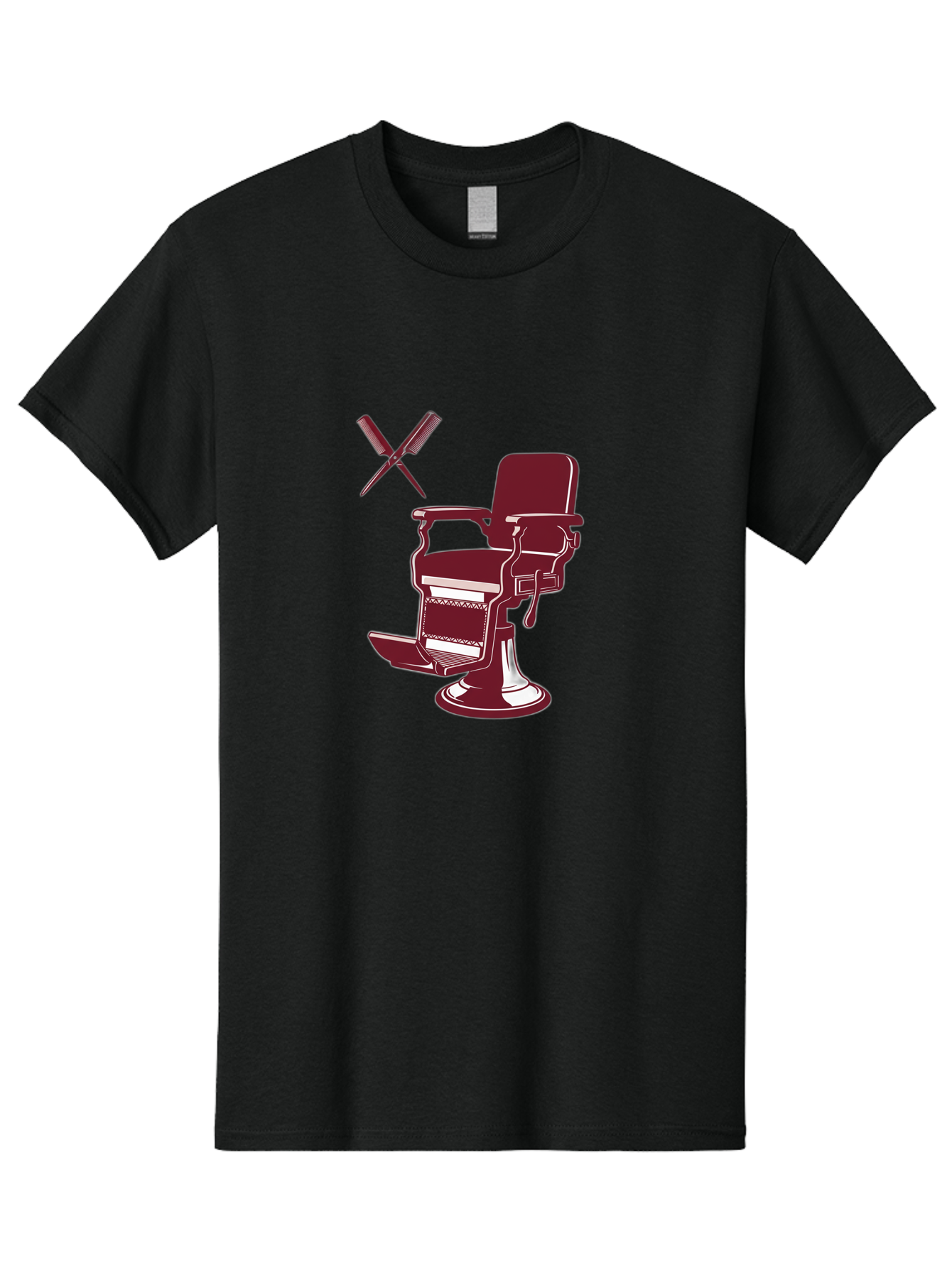 Barber-Chair Men'S Graphic Tee, 100% Cotton, Comfortable Casual Summer Wear, Machine Washable, Vintage Barber Chair, Retro Grooming, Classic Barber Shop, Barber Equipment, Haircutting Tools, Traditional Shaving, Iconic Barber Symbols, Bac601