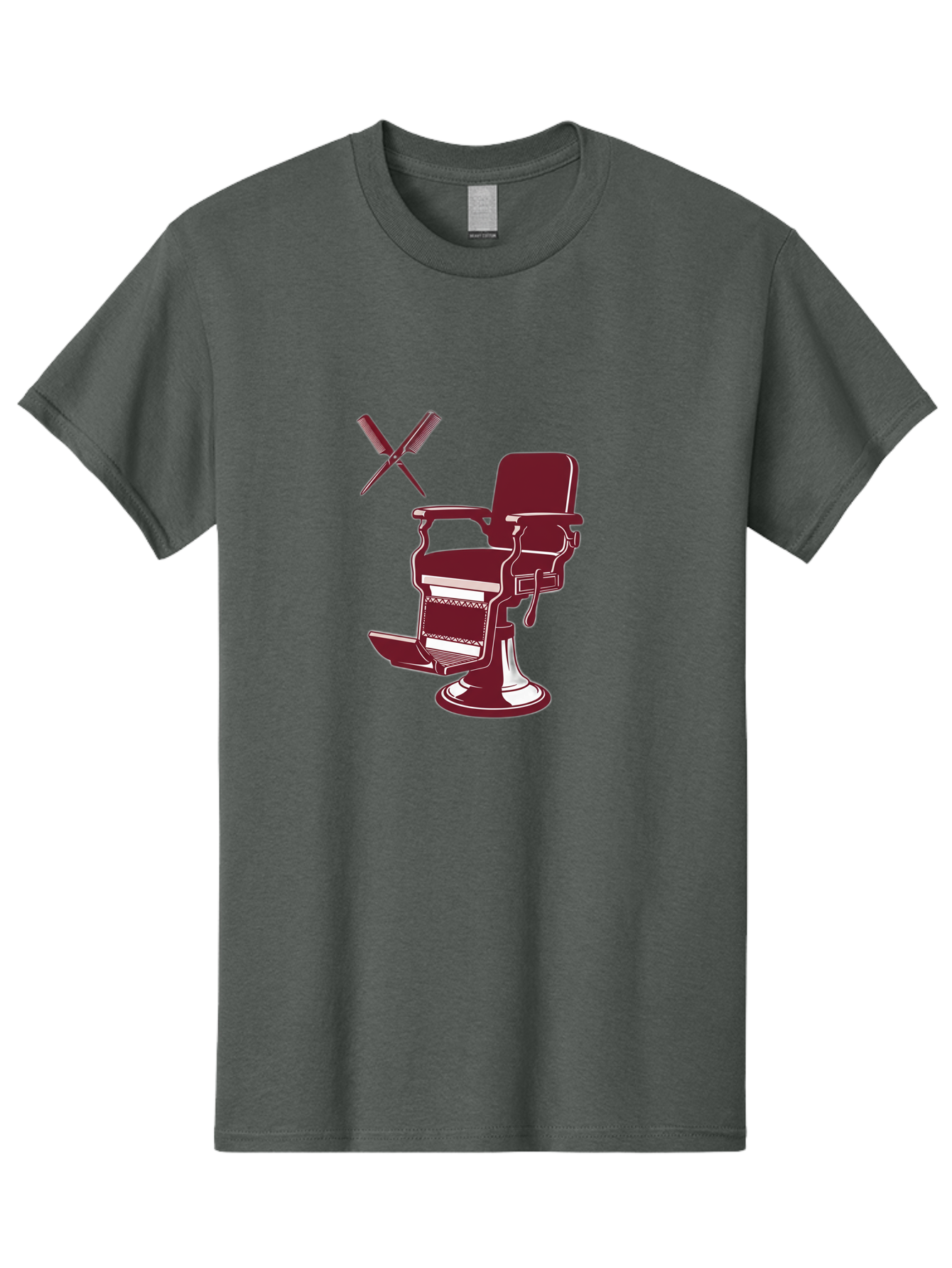 Barber-Chair Men'S Graphic Tee, 100% Cotton, Comfortable Casual Summer Wear, Machine Washable, Vintage Barber Chair, Retro Grooming, Classic Barber Shop, Barber Equipment, Haircutting Tools, Traditional Shaving, Iconic Barber Symbols, Bac601