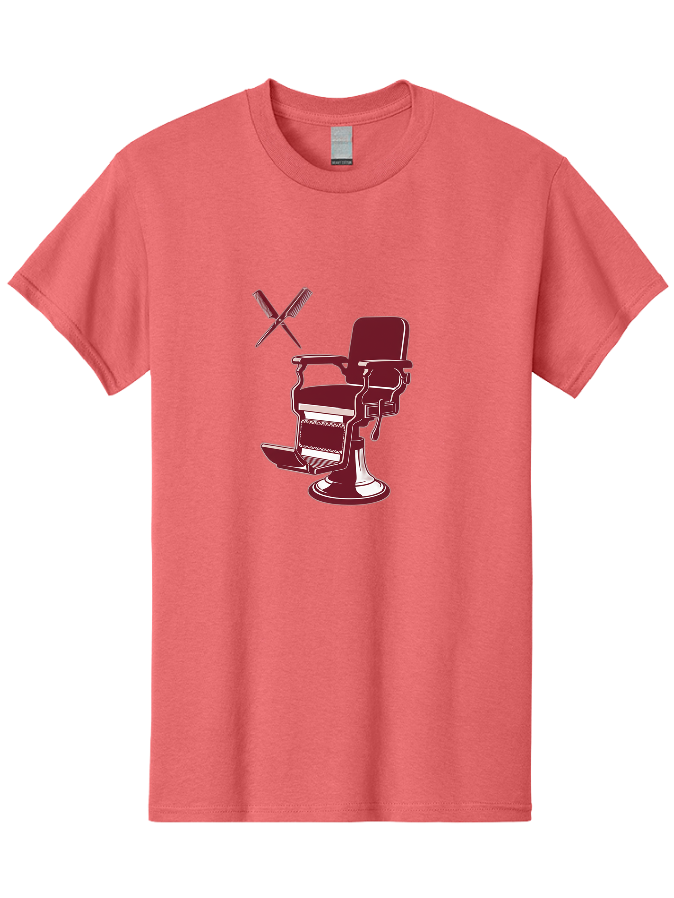 Barber-Chair Men'S Graphic Tee, 100% Cotton, Comfortable Casual Summer Wear, Machine Washable, Vintage Barber Chair, Retro Grooming, Classic Barber Shop, Barber Equipment, Haircutting Tools, Traditional Shaving, Iconic Barber Symbols, Bac601