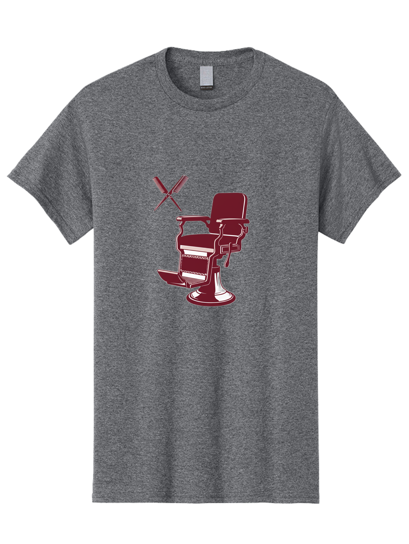 Barber-Chair Men'S Graphic Tee, 100% Cotton, Comfortable Casual Summer Wear, Machine Washable, Vintage Barber Chair, Retro Grooming, Classic Barber Shop, Barber Equipment, Haircutting Tools, Traditional Shaving, Iconic Barber Symbols, Bac601