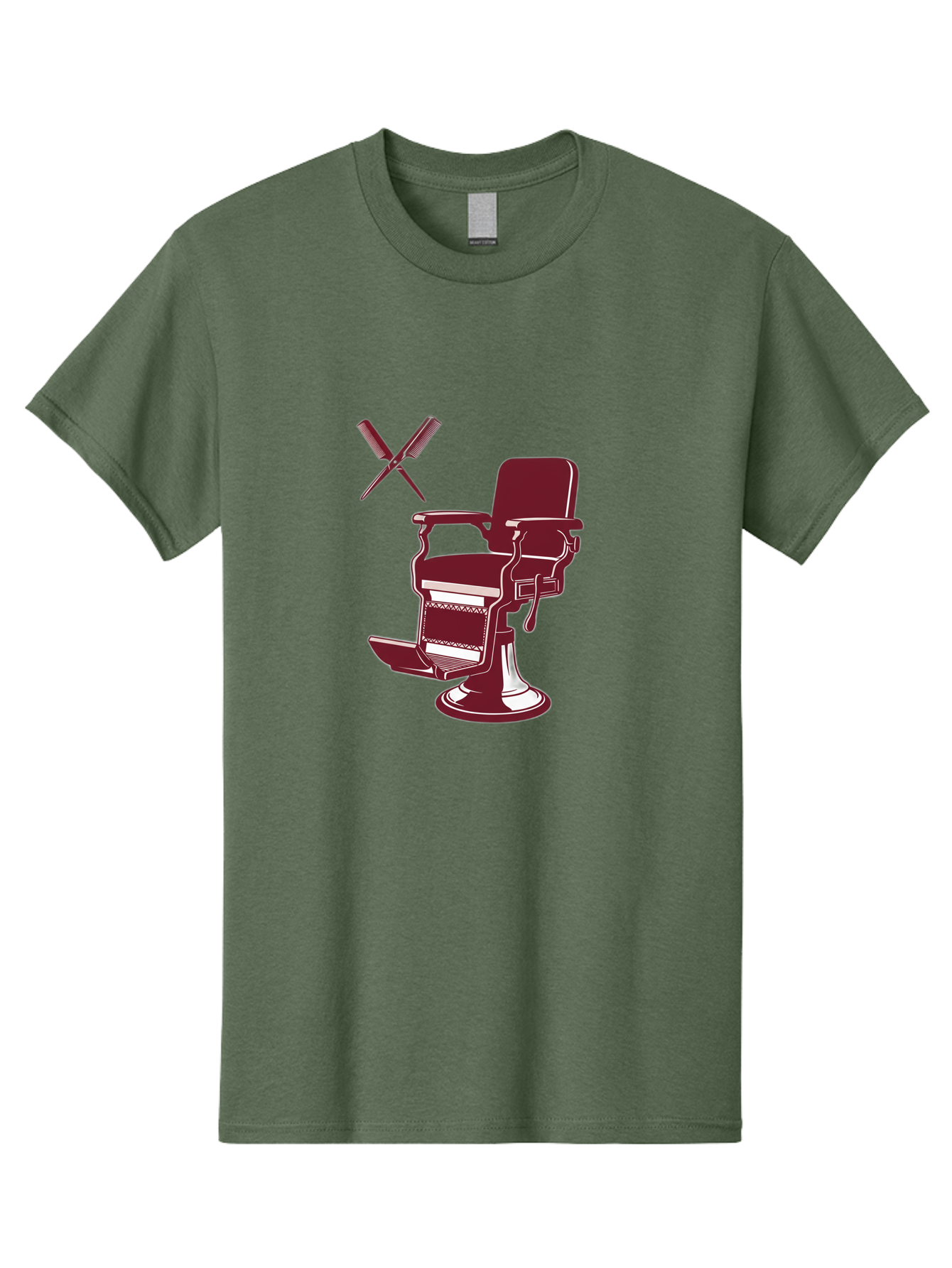 Barber-Chair Men'S Graphic Tee, 100% Cotton, Comfortable Casual Summer Wear, Machine Washable, Vintage Barber Chair, Retro Grooming, Classic Barber Shop, Barber Equipment, Haircutting Tools, Traditional Shaving, Iconic Barber Symbols, Bac601