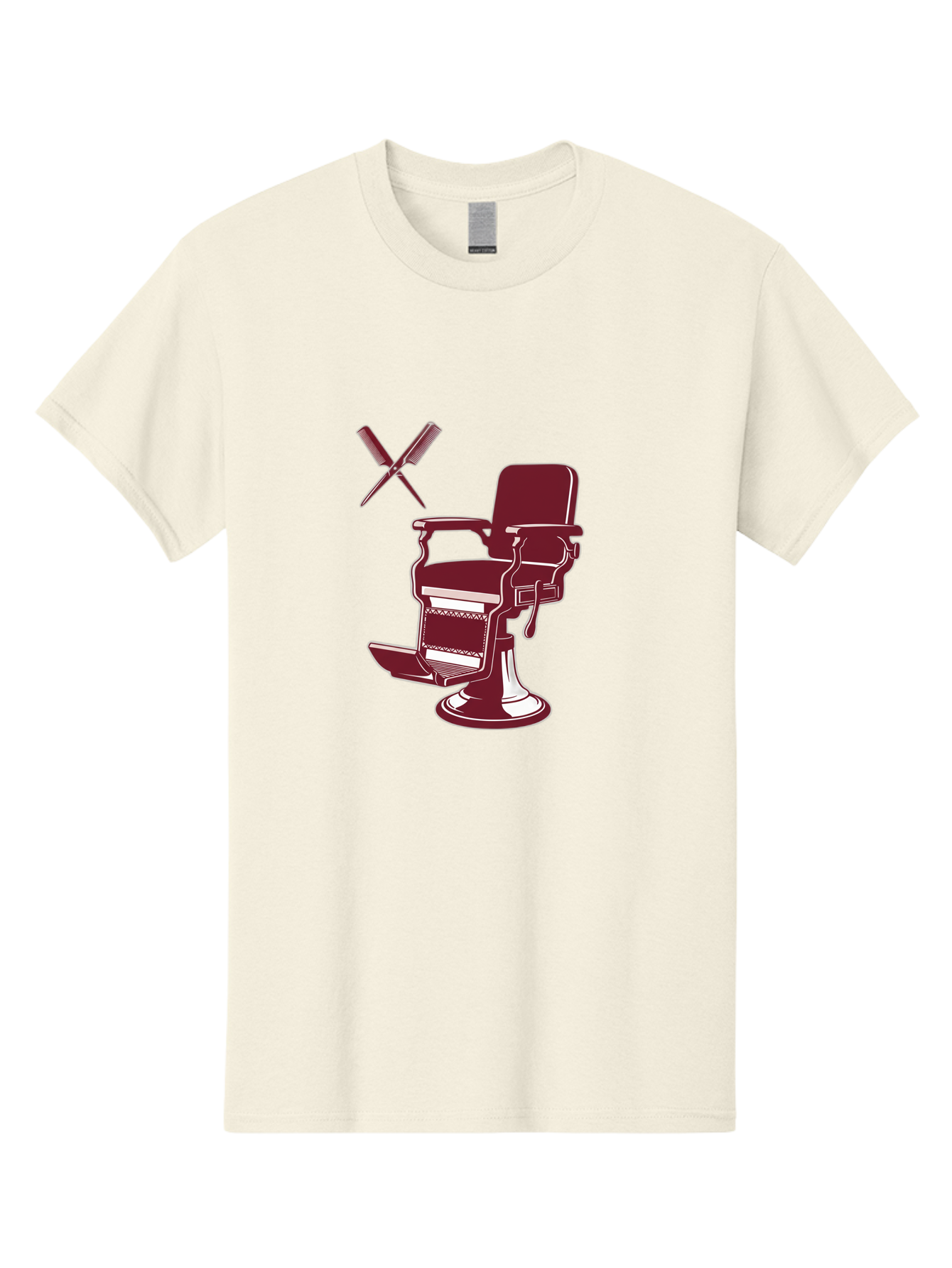 Barber-Chair Men'S Graphic Tee, 100% Cotton, Comfortable Casual Summer Wear, Machine Washable, Vintage Barber Chair, Retro Grooming, Classic Barber Shop, Barber Equipment, Haircutting Tools, Traditional Shaving, Iconic Barber Symbols, Bac601