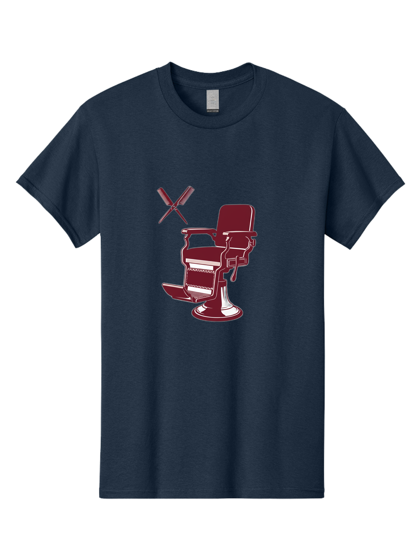 Barber-Chair Men'S Graphic Tee, 100% Cotton, Comfortable Casual Summer Wear, Machine Washable, Vintage Barber Chair, Retro Grooming, Classic Barber Shop, Barber Equipment, Haircutting Tools, Traditional Shaving, Iconic Barber Symbols, Bac601