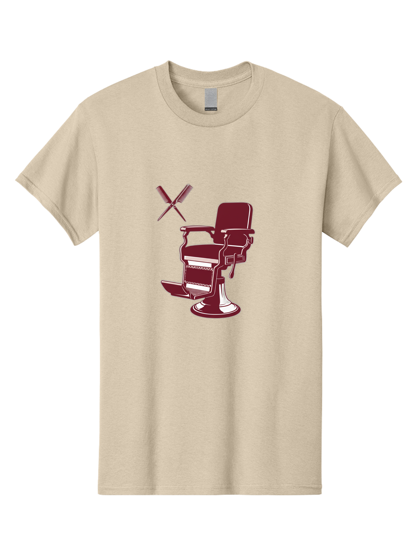 Barber-Chair Men'S Graphic Tee, 100% Cotton, Comfortable Casual Summer Wear, Machine Washable, Vintage Barber Chair, Retro Grooming, Classic Barber Shop, Barber Equipment, Haircutting Tools, Traditional Shaving, Iconic Barber Symbols, Bac601