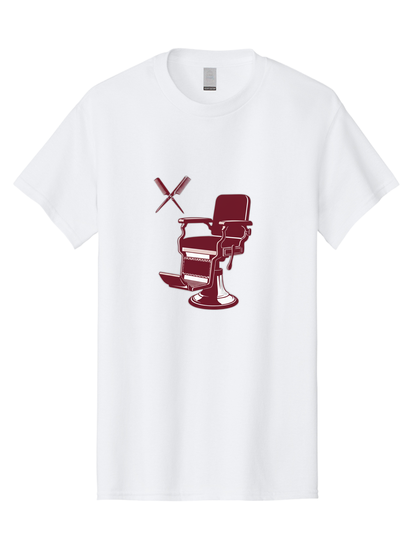 Barber-Chair Men'S Graphic Tee, 100% Cotton, Comfortable Casual Summer Wear, Machine Washable, Vintage Barber Chair, Retro Grooming, Classic Barber Shop, Barber Equipment, Haircutting Tools, Traditional Shaving, Iconic Barber Symbols, Bac601