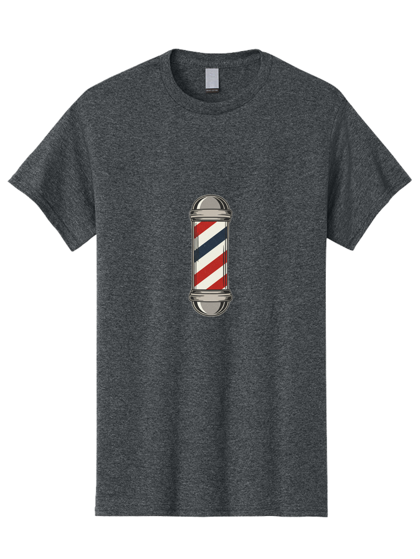 Barber-Pole-1 Men'S Graphic Tee, 100% Cotton, Comfortable Casual Summer Wear, Machine Washable, Barber Pole Sign, Red White And Blue Stripes, Classic Barber Symbol, Vintage Barbershop Icon, Traditional Barber Pole Design, Barber Shop Signage Bac603