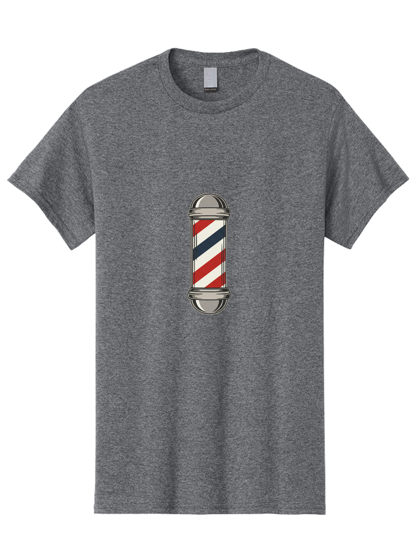Barber-Pole-1 Men'S Graphic Tee, 100% Cotton, Comfortable Casual Summer Wear, Machine Washable, Barber Pole Sign, Red White And Blue Stripes, Classic Barber Symbol, Vintage Barbershop Icon, Traditional Barber Pole Design, Barber Shop Signage Bac603