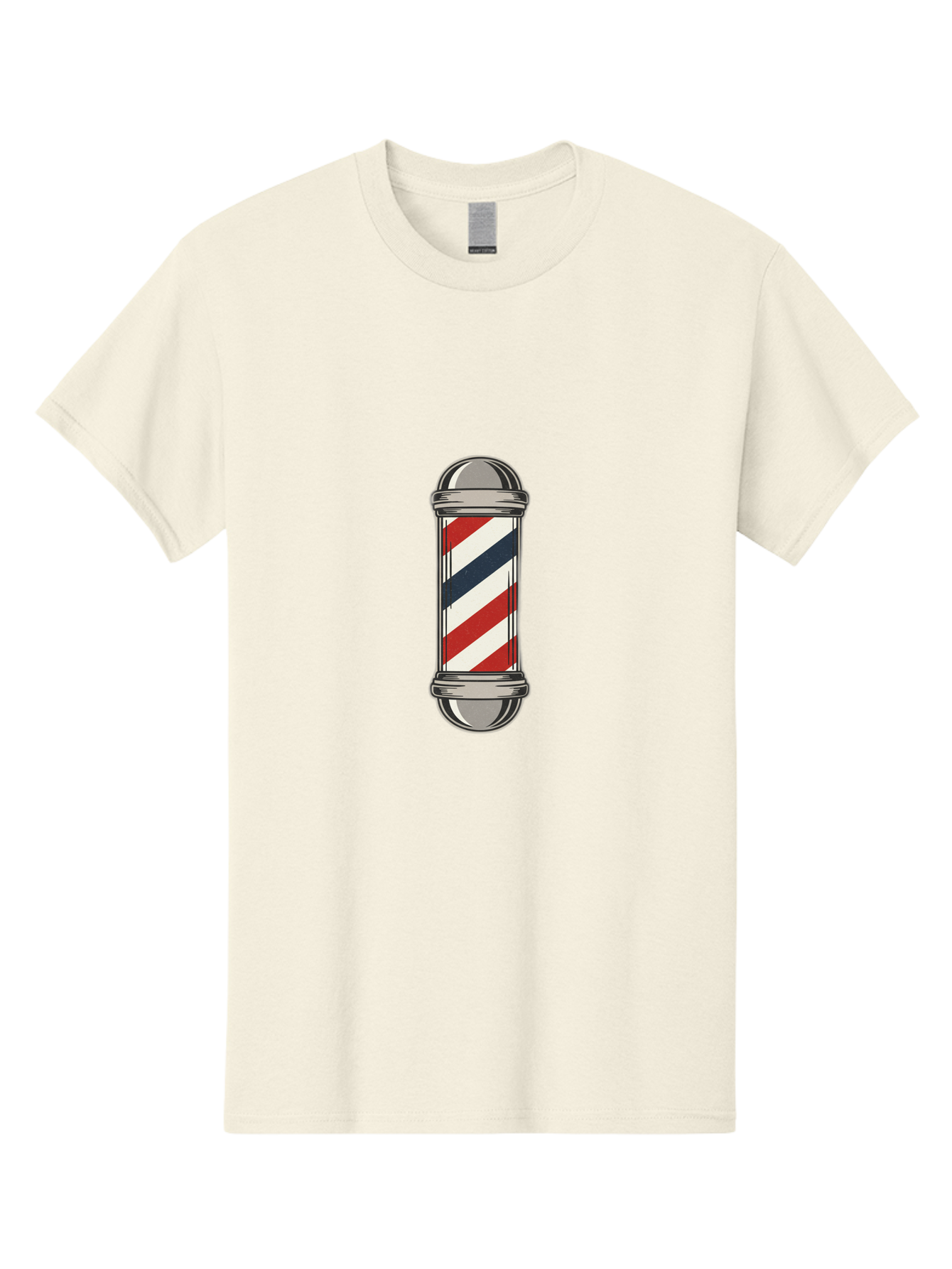 Barber-Pole-1 Men'S Graphic Tee, 100% Cotton, Comfortable Casual Summer Wear, Machine Washable, Barber Pole Sign, Red White And Blue Stripes, Classic Barber Symbol, Vintage Barbershop Icon, Traditional Barber Pole Design, Barber Shop Signage Bac603