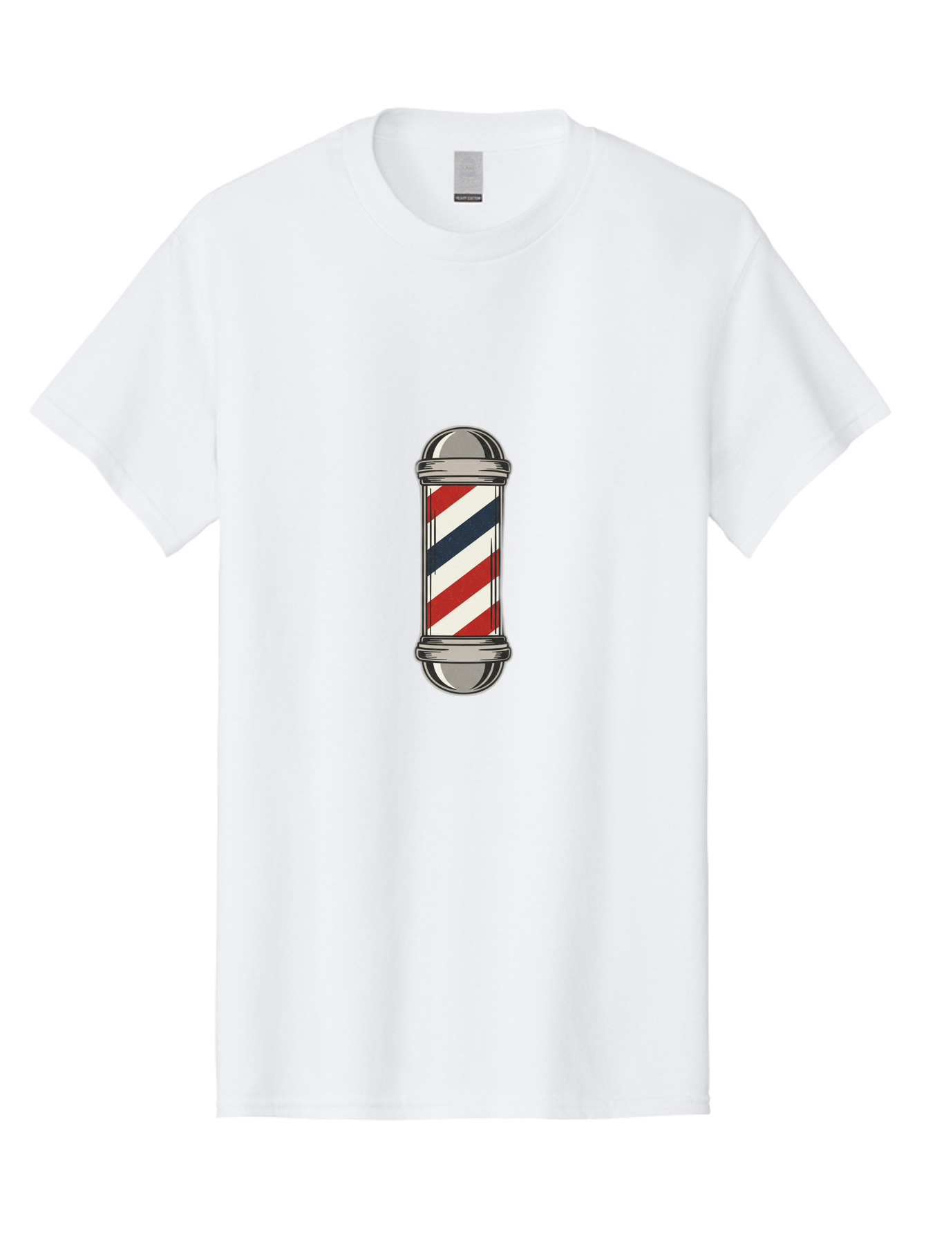 Barber-Pole-1 Men'S Graphic Tee, 100% Cotton, Comfortable Casual Summer Wear, Machine Washable, Barber Pole Sign, Red White And Blue Stripes, Classic Barber Symbol, Vintage Barbershop Icon, Traditional Barber Pole Design, Barber Shop Signage Bac603