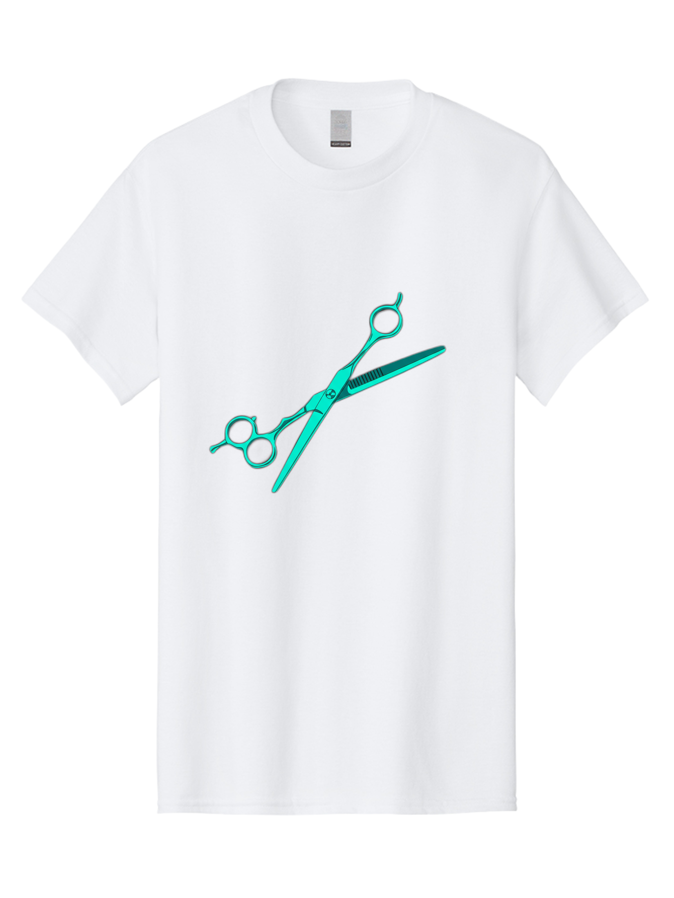 Barber-Scissors Men'S Graphic Tee, 100% Cotton, Comfortable Casual Summer Wear, Machine Washable, Hairdressing Scissors, Beauty Tools, Salon Equipment, Hair Cutting, Grooming, Styling, Professional Hairstyling Bac607