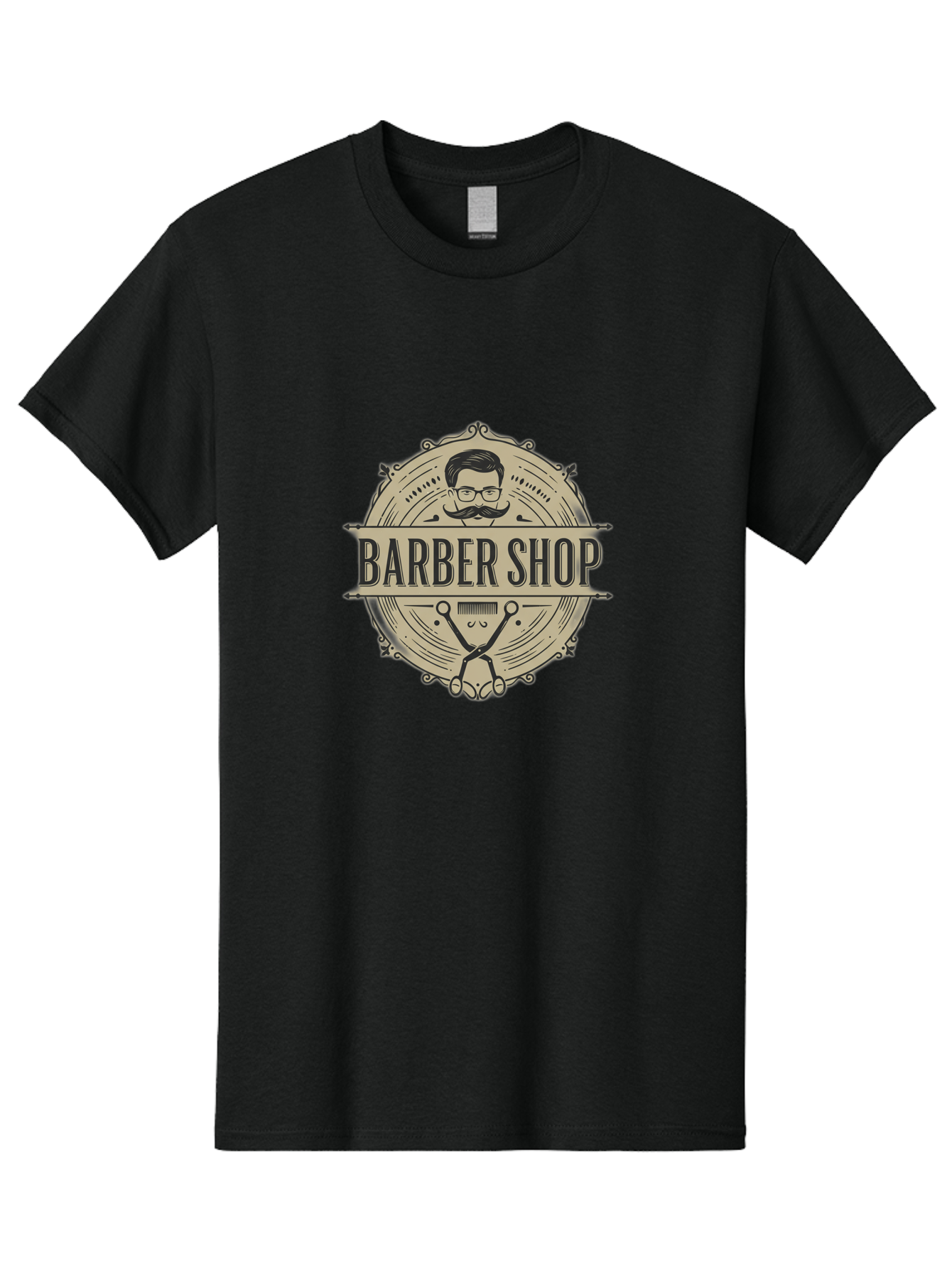 Barber-Shop-1 Men'S Graphic Tee, 100% Cotton, Comfortable Casual Summer Wear, Machine Washable, Barber Shop Logo, Vintage Style, Men'S Grooming, Beard Care, Scissors, Mustache, Stylish Haircut, Classic Design, Retro Aesthetic, Barber Shop Sign Bac608