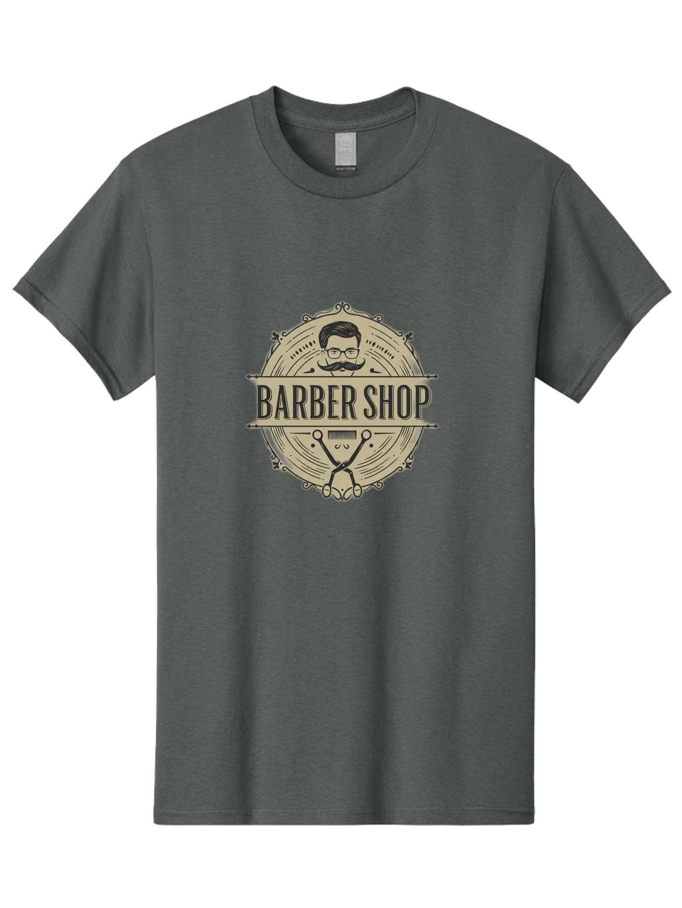 Barber-Shop-1 Men'S Graphic Tee, 100% Cotton, Comfortable Casual Summer Wear, Machine Washable, Barber Shop Logo, Vintage Style, Men'S Grooming, Beard Care, Scissors, Mustache, Stylish Haircut, Classic Design, Retro Aesthetic, Barber Shop Sign Bac608