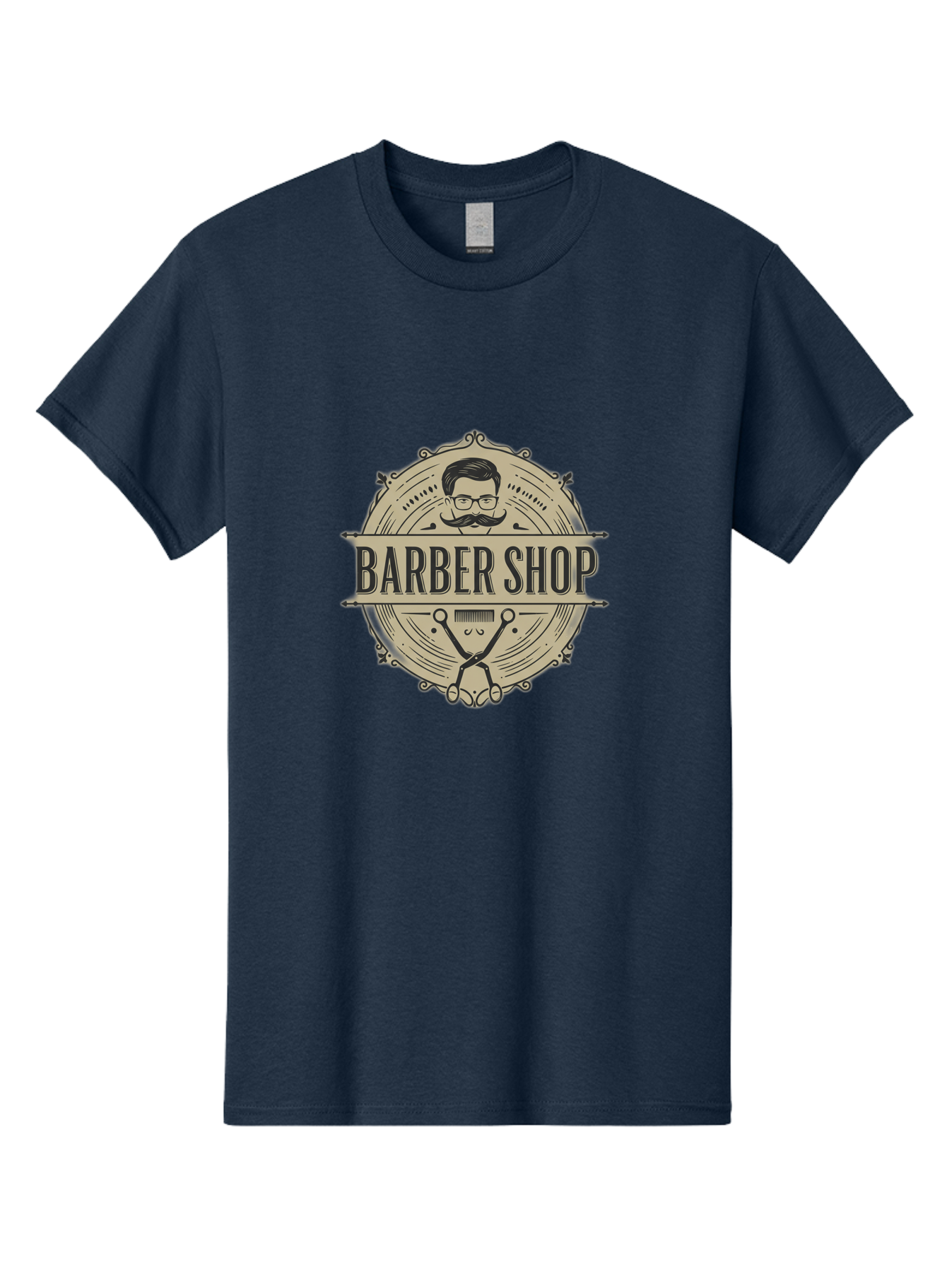 Barber-Shop-1 Men'S Graphic Tee, 100% Cotton, Comfortable Casual Summer Wear, Machine Washable, Barber Shop Logo, Vintage Style, Men'S Grooming, Beard Care, Scissors, Mustache, Stylish Haircut, Classic Design, Retro Aesthetic, Barber Shop Sign Bac608