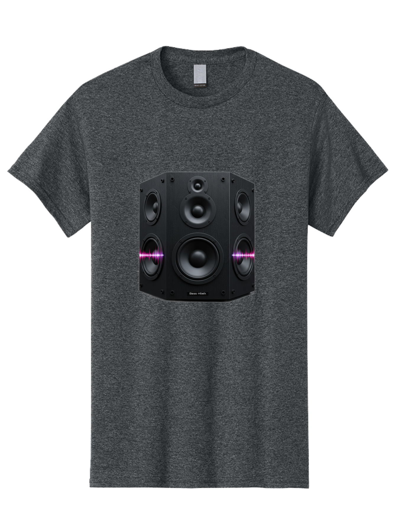 Base-Reflex Men'S Graphic Tee, 100% Cotton, Comfortable Casual Summer Wear, Machine Washable, Black Speaker System, Home Audio Equipment, Sound System, Hi-Fi Speaker, Purple Sound Wave, Music Technology, Audio Visual Bac614