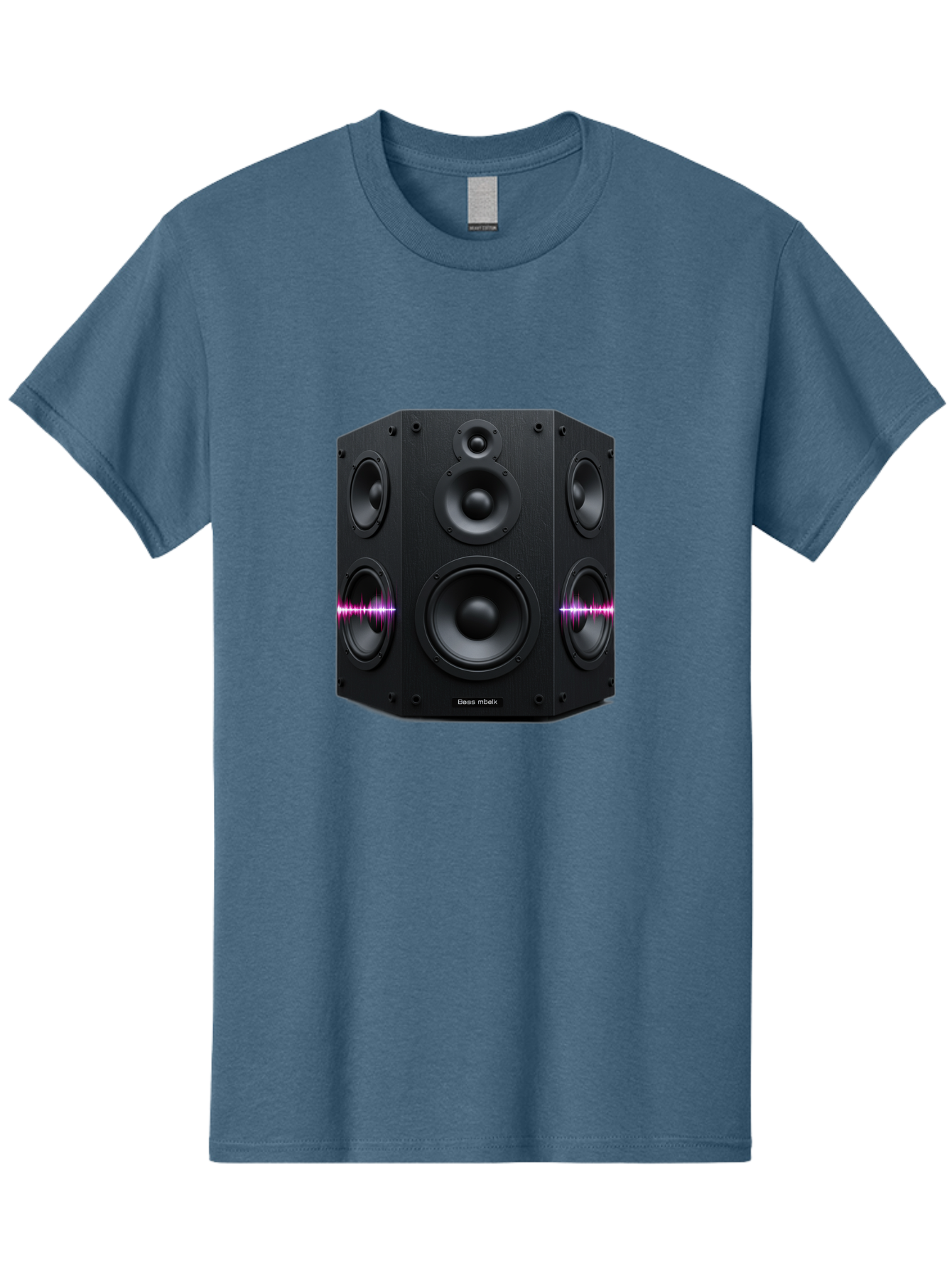 Base-Reflex Men'S Graphic Tee, 100% Cotton, Comfortable Casual Summer Wear, Machine Washable, Black Speaker System, Home Audio Equipment, Sound System, Hi-Fi Speaker, Purple Sound Wave, Music Technology, Audio Visual Bac614