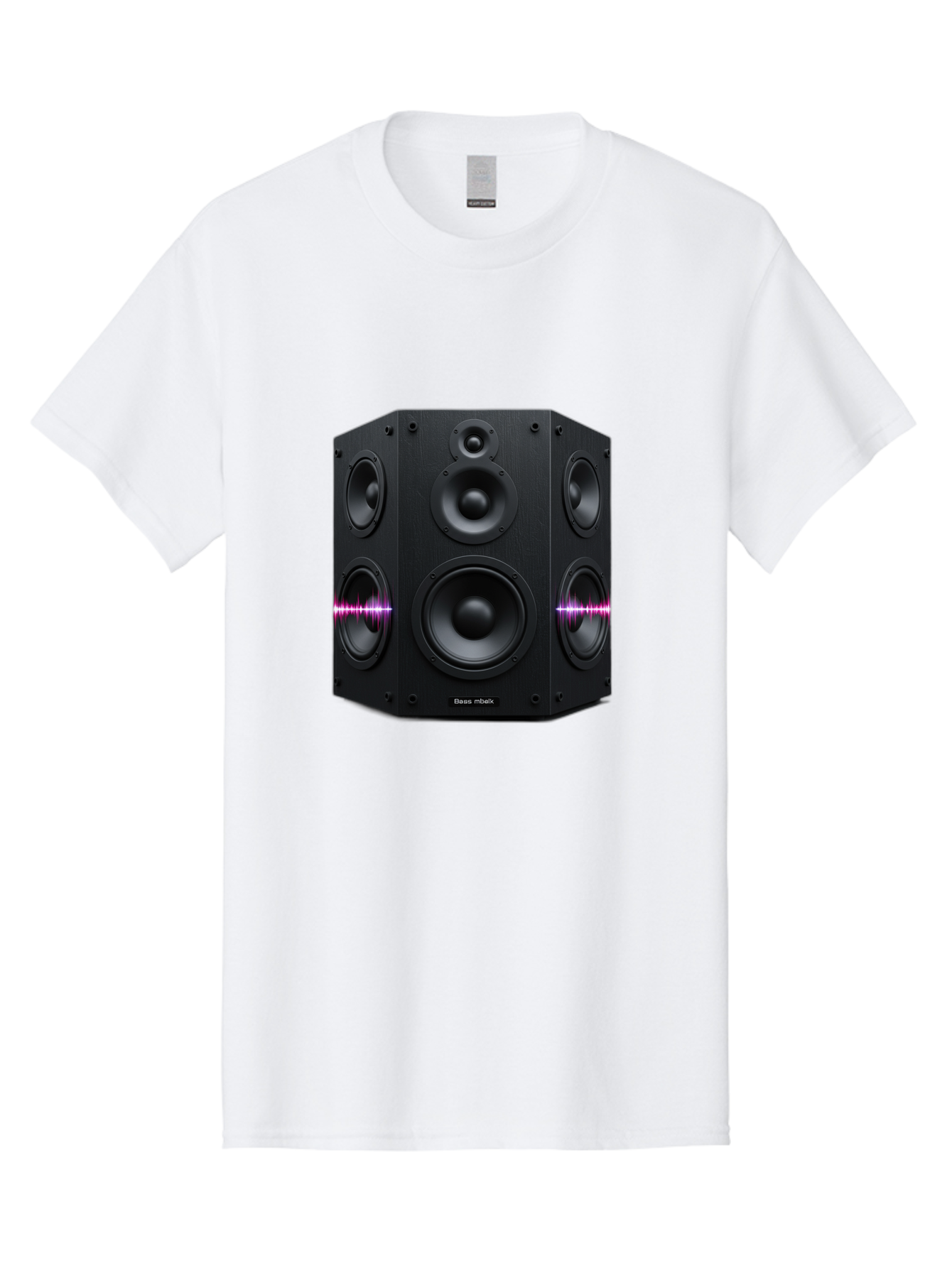 Base-Reflex Men'S Graphic Tee, 100% Cotton, Comfortable Casual Summer Wear, Machine Washable, Black Speaker System, Home Audio Equipment, Sound System, Hi-Fi Speaker, Purple Sound Wave, Music Technology, Audio Visual Bac614