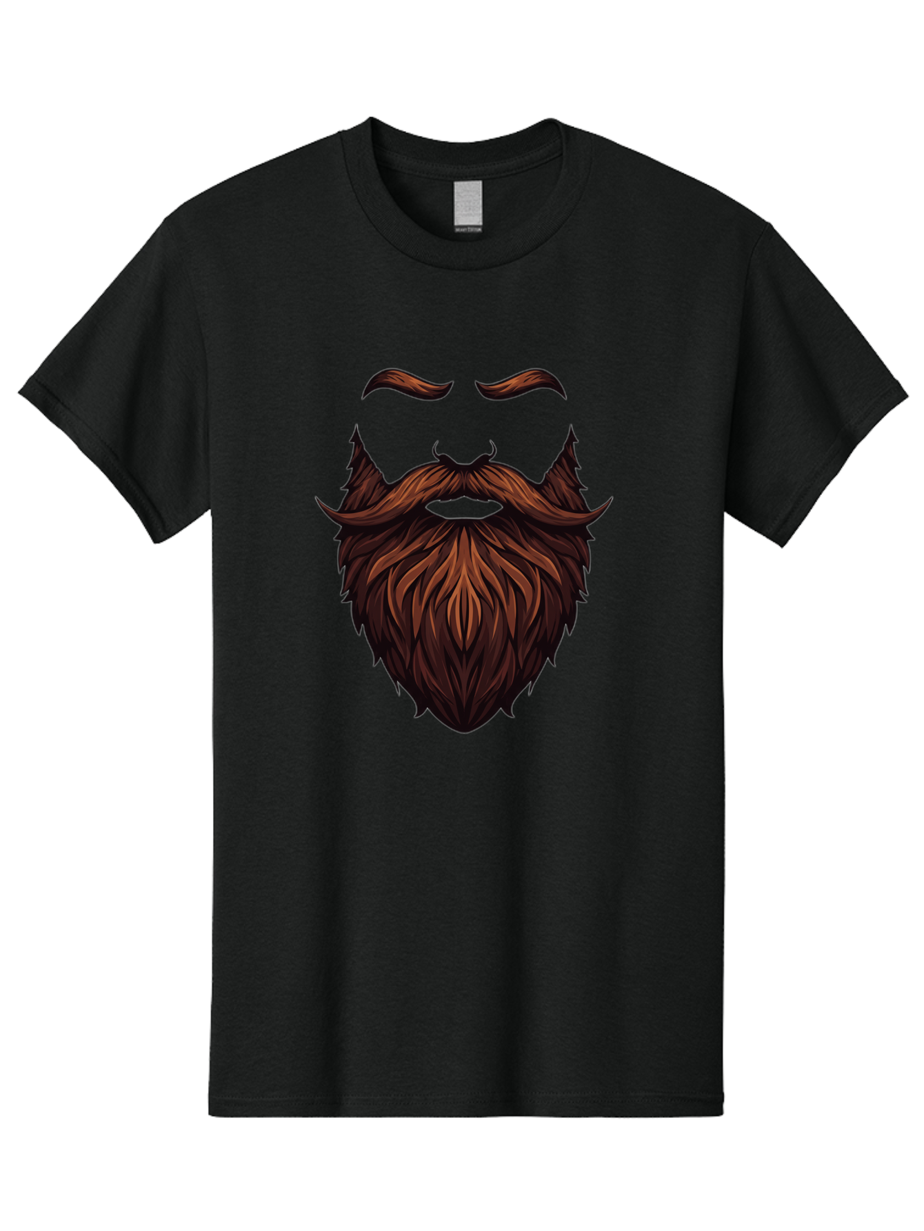 Beard-And-Mustache Men'S Graphic Tee, 100% Cotton, Comfortable Casual Summer Wear, Machine Washable, Luxurious Beard, Stylish Mustache, Hipster Grooming, Facial Hair, Brown Hair, Masculine Look, Trendy Style, Beard Care Bac620