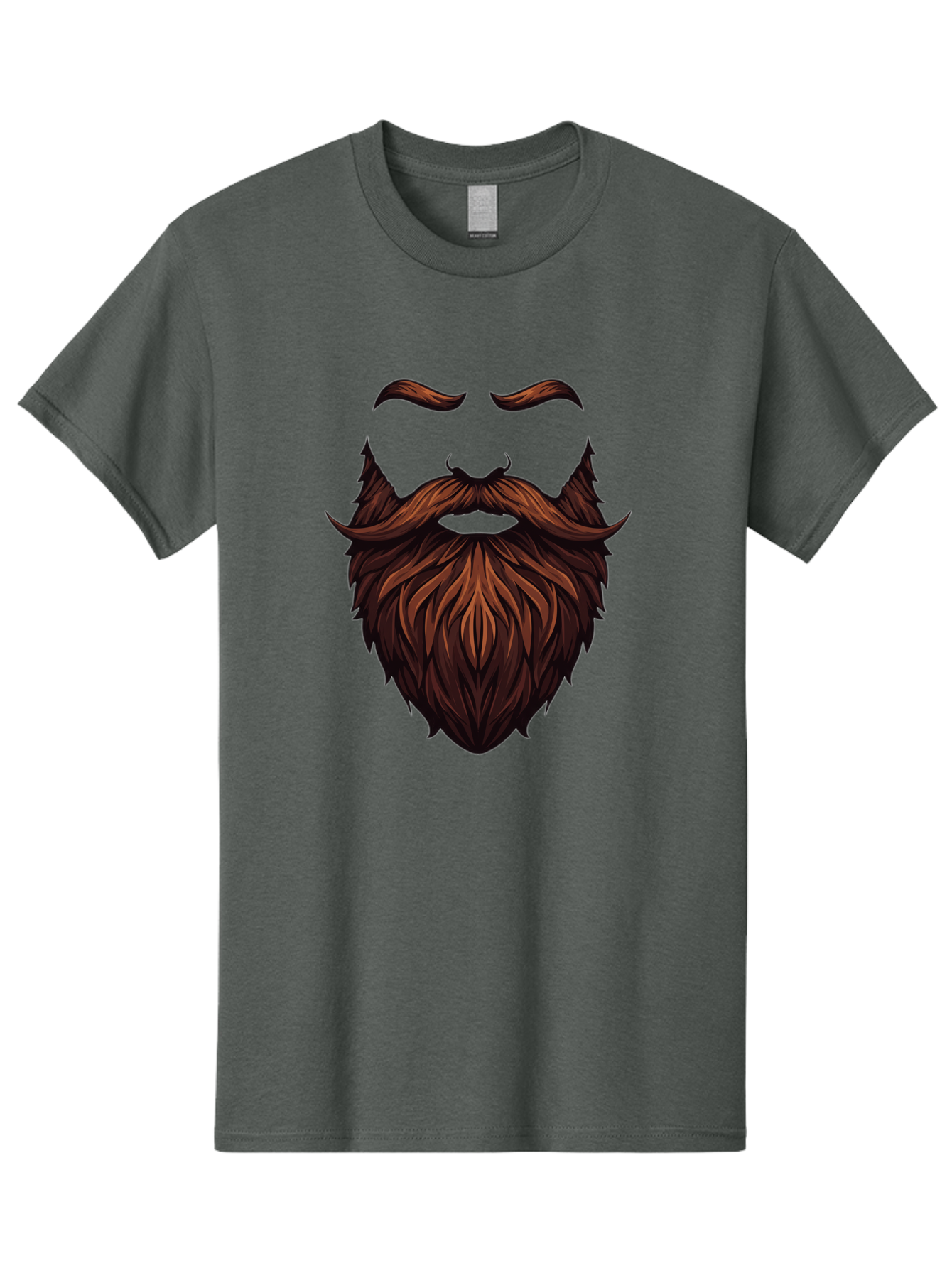 Beard-And-Mustache Men'S Graphic Tee, 100% Cotton, Comfortable Casual Summer Wear, Machine Washable, Luxurious Beard, Stylish Mustache, Hipster Grooming, Facial Hair, Brown Hair, Masculine Look, Trendy Style, Beard Care Bac620
