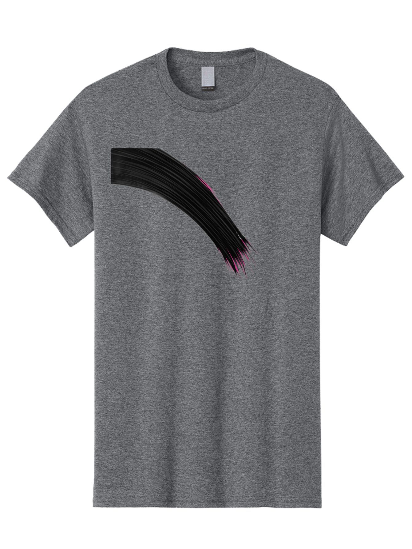 Black-Hair-Strands Men'S Graphic Tee, 100% Cotton, Comfortable Casual Summer Wear, Machine Washable, Black Hair, Hair Extensions, Fine Strands, Pink Highlights, Sleek Texture, Luscious Locks, Hair Styling Bac632