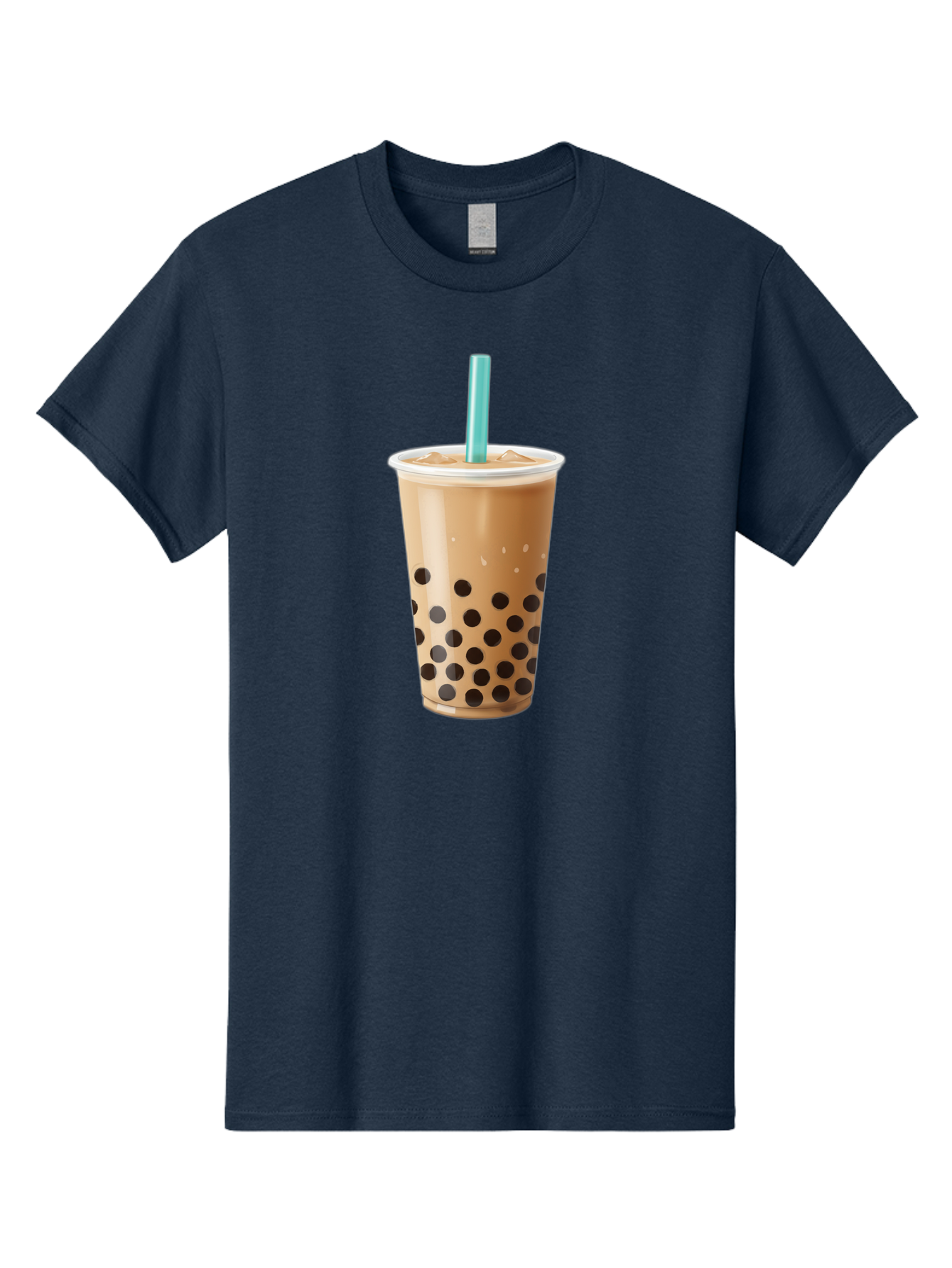 Boba-Milk-Tea Men'S Graphic Tee, 100% Cotton, Comfortable Casual Summer Wear, Machine Washable, Boba Tea, Bubble Milk Tea, Milk Tea, Tapioca Pearls, Iced Tea, Cold Brew, Refreshing Drink, Trendy Beverage, Blue Straw Bac649