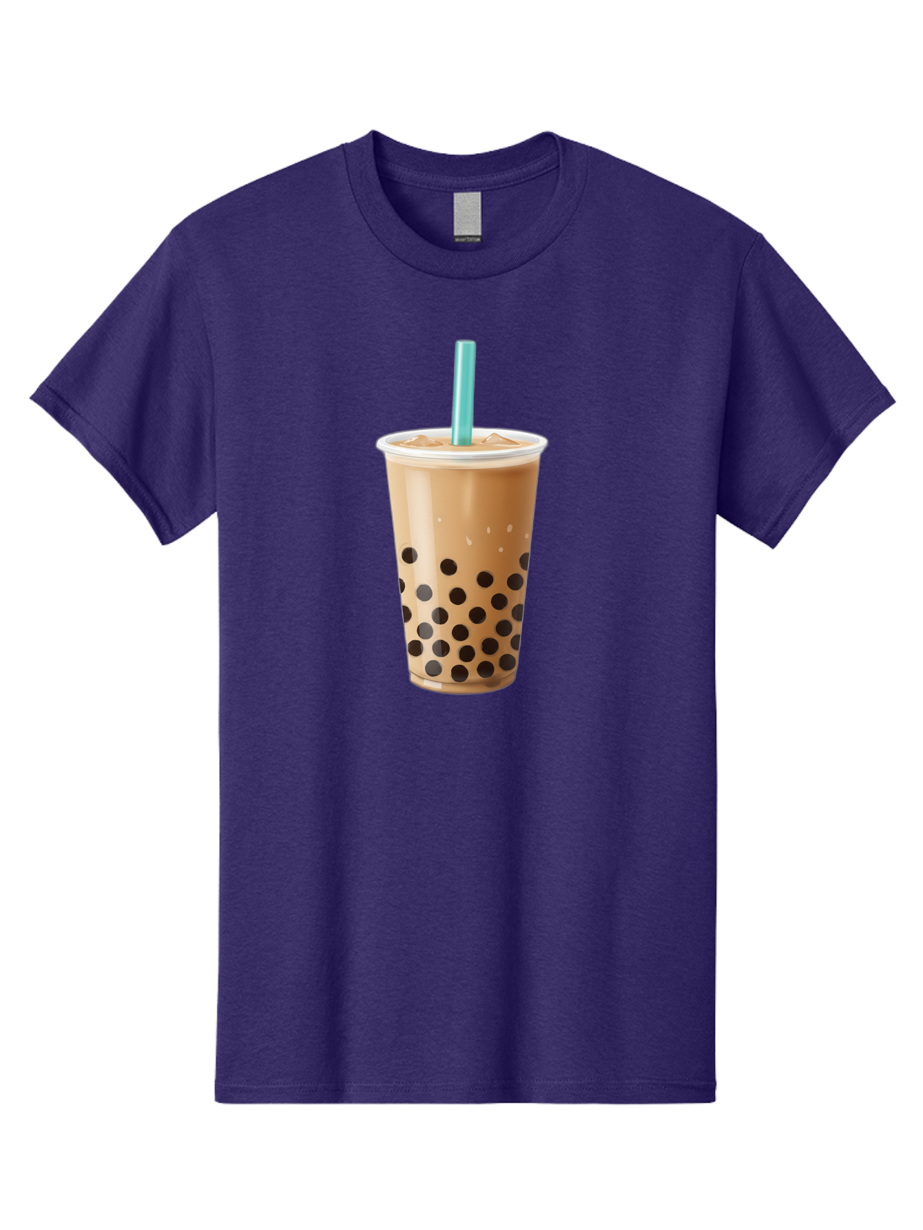 Boba-Milk-Tea Men'S Graphic Tee, 100% Cotton, Comfortable Casual Summer Wear, Machine Washable, Boba Tea, Bubble Milk Tea, Milk Tea, Tapioca Pearls, Iced Tea, Cold Brew, Refreshing Drink, Trendy Beverage, Blue Straw Bac649