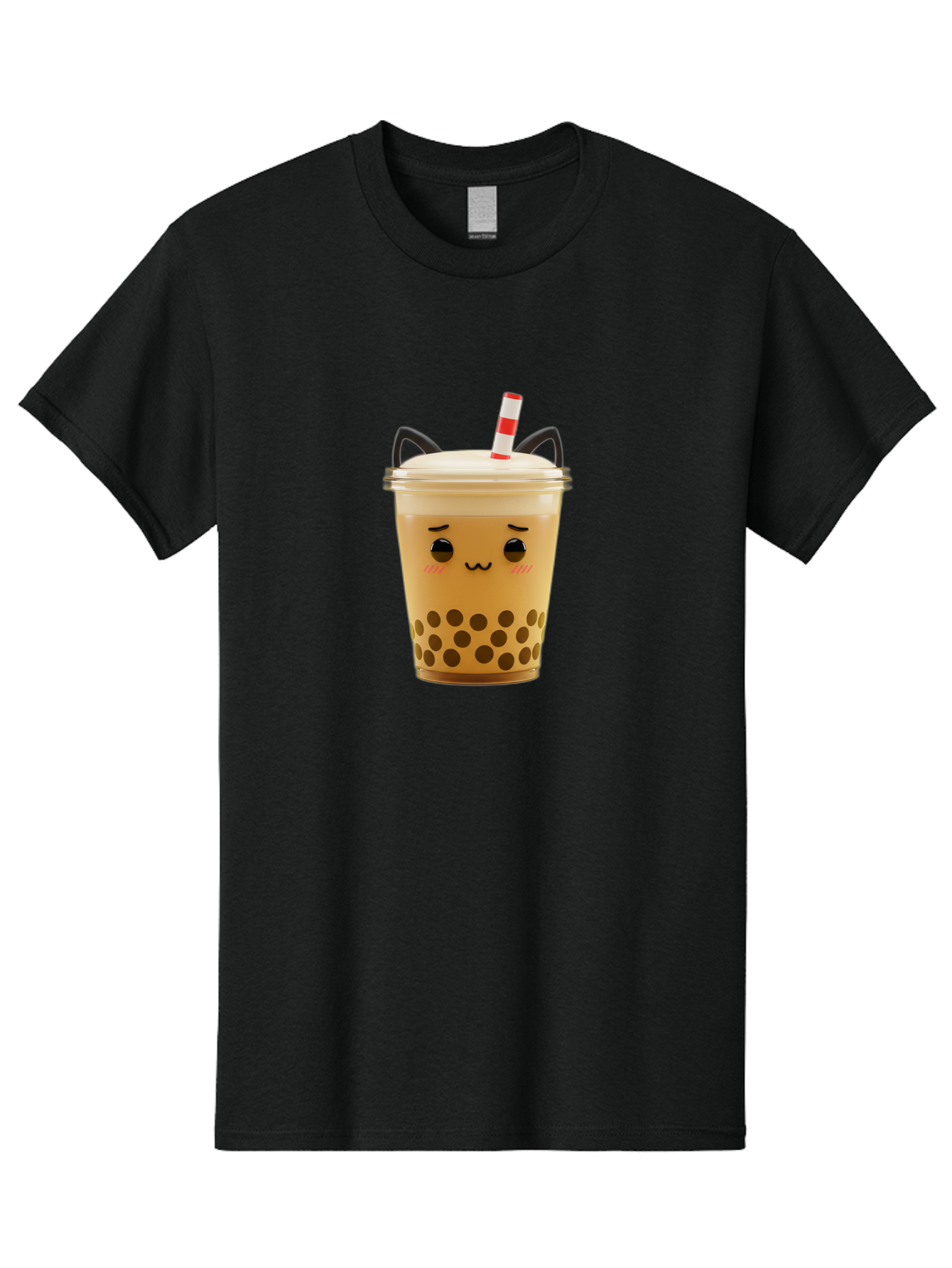 Boba-Tea-1 Men'S Graphic Tee, 100% Cotton, Comfortable Casual Summer Wear, Machine Washable, Cute Boba Tea, Kawaii Drink, Bubble Tea, Cartoon Character, Happy Face, Adorable Design, Sweet Treat, Creamy Texture, Tapioca Pearls, Fun Beverage, Bac650