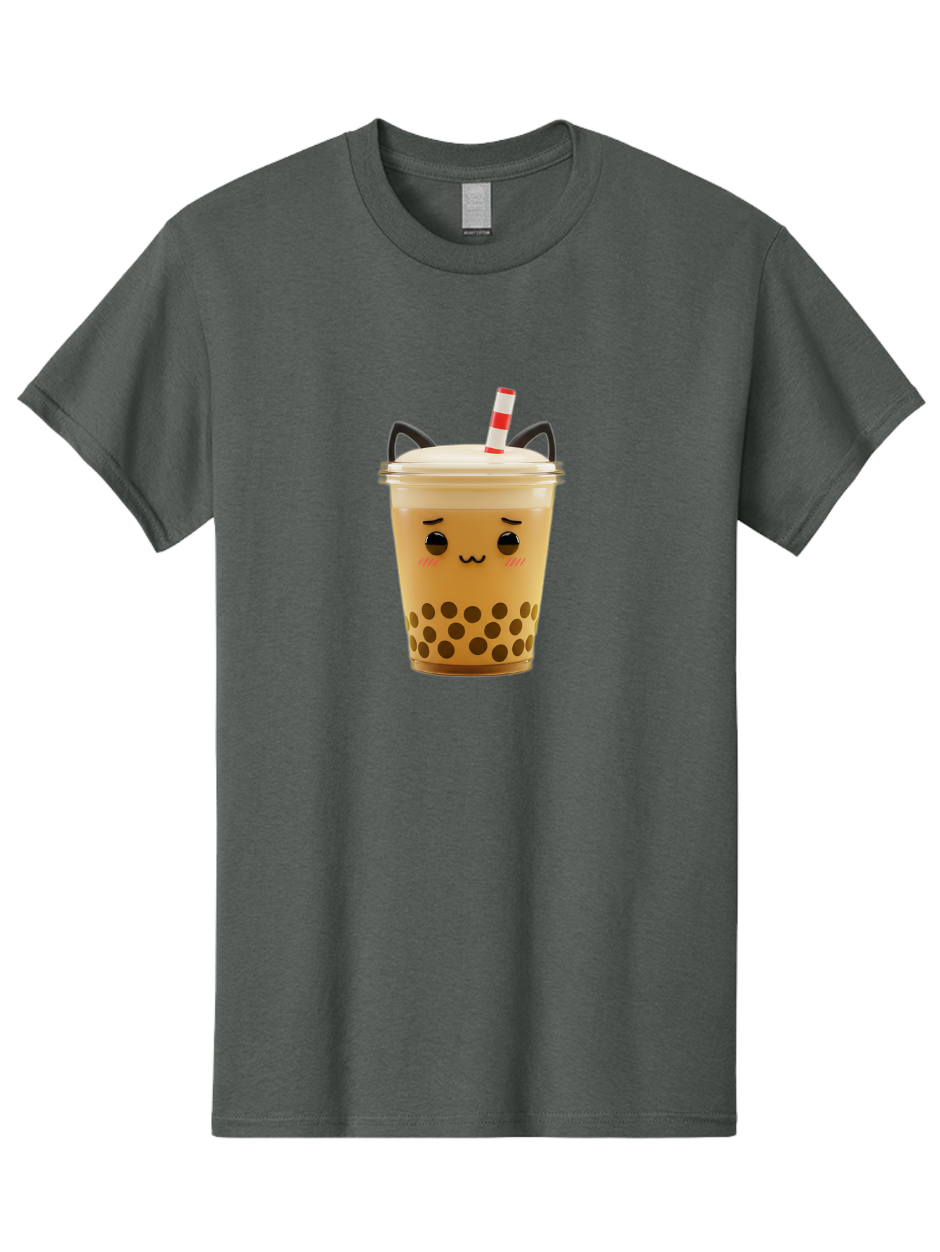 Boba-Tea-1 Men'S Graphic Tee, 100% Cotton, Comfortable Casual Summer Wear, Machine Washable, Cute Boba Tea, Kawaii Drink, Bubble Tea, Cartoon Character, Happy Face, Adorable Design, Sweet Treat, Creamy Texture, Tapioca Pearls, Fun Beverage, Bac650