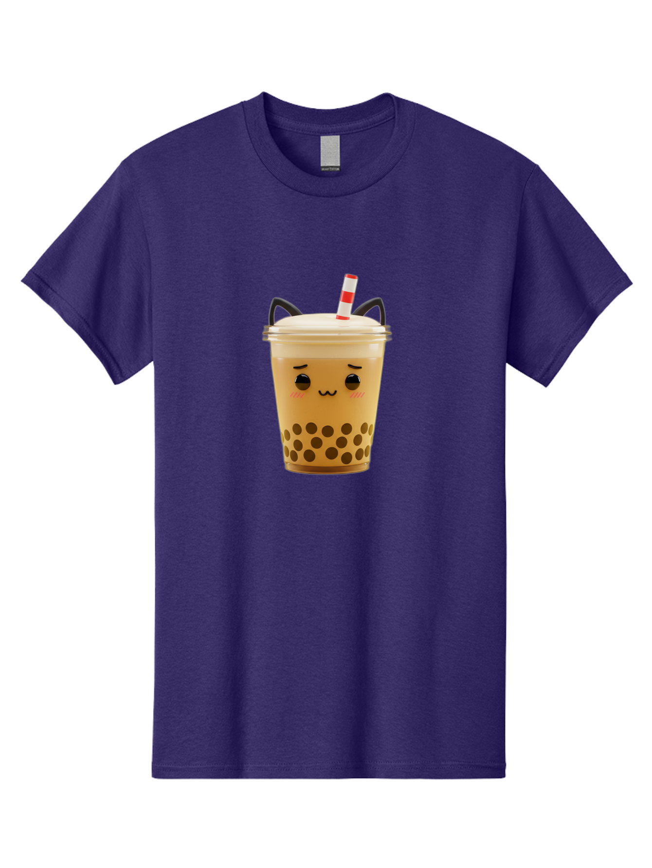 Boba-Tea-1 Men'S Graphic Tee, 100% Cotton, Comfortable Casual Summer Wear, Machine Washable, Cute Boba Tea, Kawaii Drink, Bubble Tea, Cartoon Character, Happy Face, Adorable Design, Sweet Treat, Creamy Texture, Tapioca Pearls, Fun Beverage, Bac650