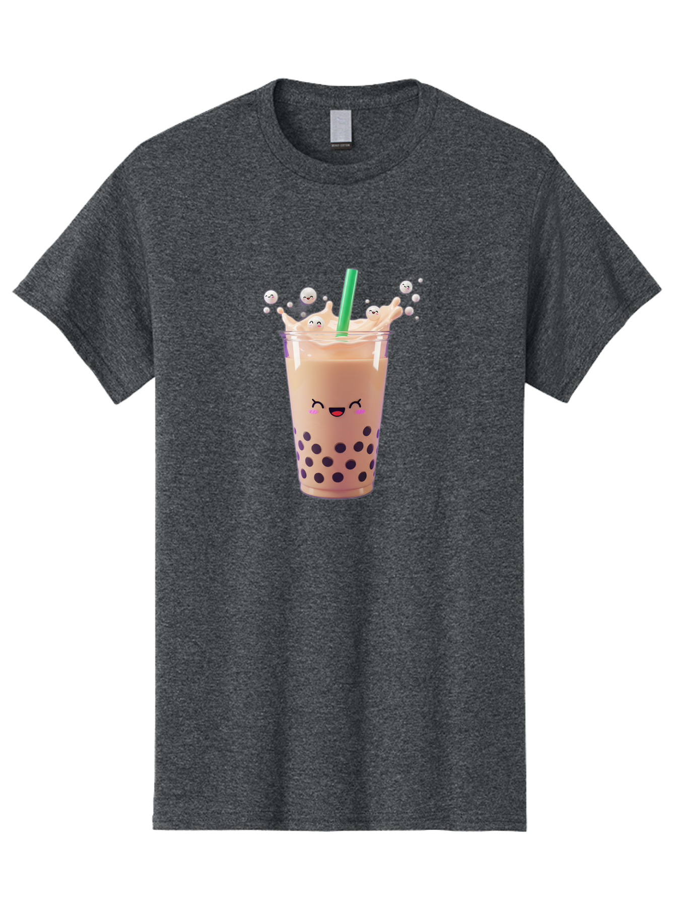Boba-Tea-10 Men'S Graphic Tee, 100% Cotton, Comfortable Casual Summer Wear, Machine Washable, Milk Tea, Bubble Tea, Boba Drink, Kawaii, Cute, Cartoon Style, Milkshake, Tapioca Pearls Bac651