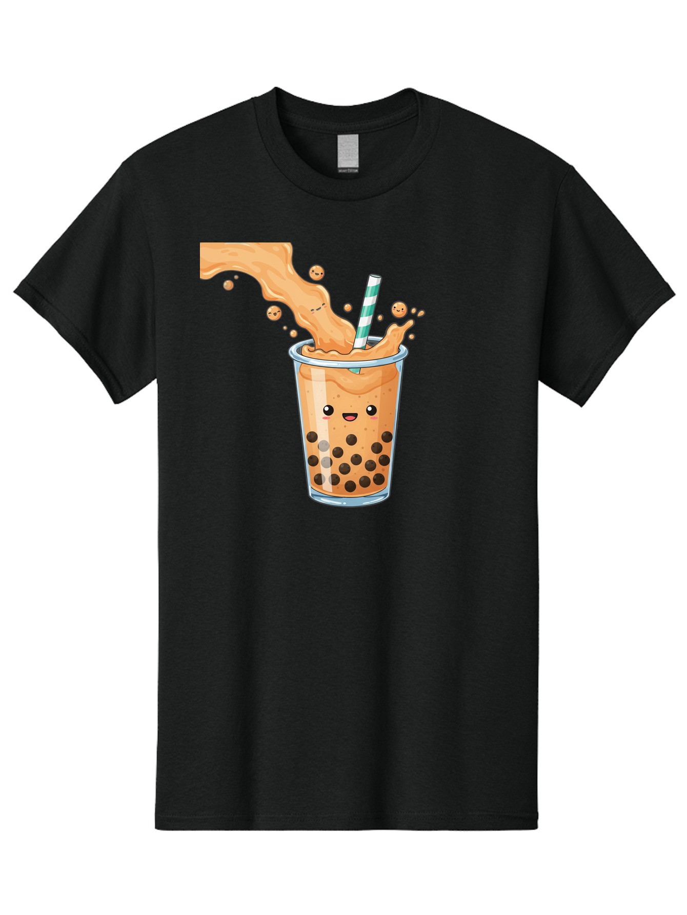 Boba-Tea-11 Men'S Graphic Tee, 100% Cotton, Comfortable Casual Summer Wear, Machine Washable, Boba Tea, Milk Tea, Bubble Tea, Tapioca Pearls, Cartoon Illustration, Refreshing Drink, Tea Time, Kawaii Culture, Fun Beverage Bac652