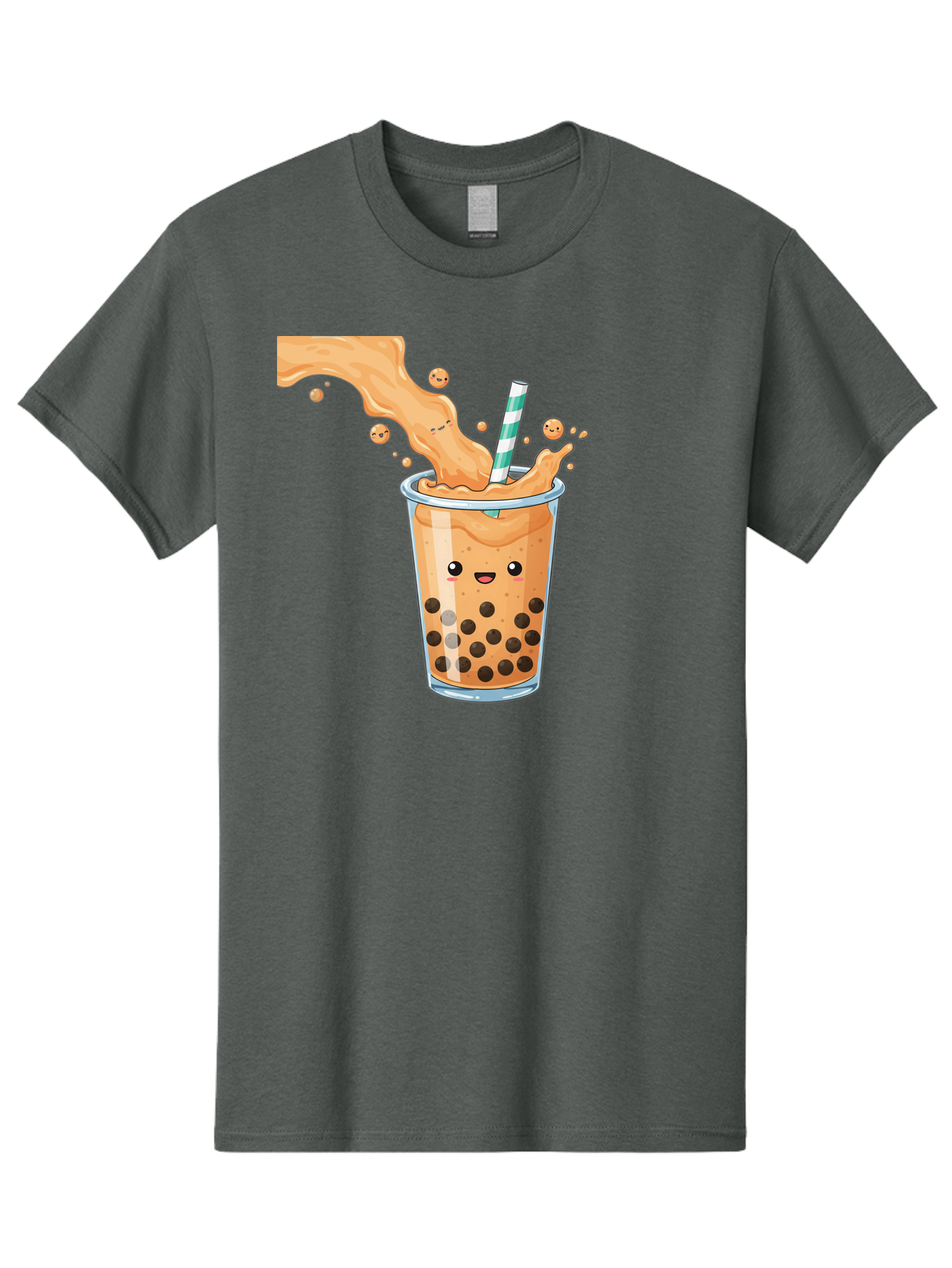Boba-Tea-11 Men'S Graphic Tee, 100% Cotton, Comfortable Casual Summer Wear, Machine Washable, Boba Tea, Milk Tea, Bubble Tea, Tapioca Pearls, Cartoon Illustration, Refreshing Drink, Tea Time, Kawaii Culture, Fun Beverage Bac652
