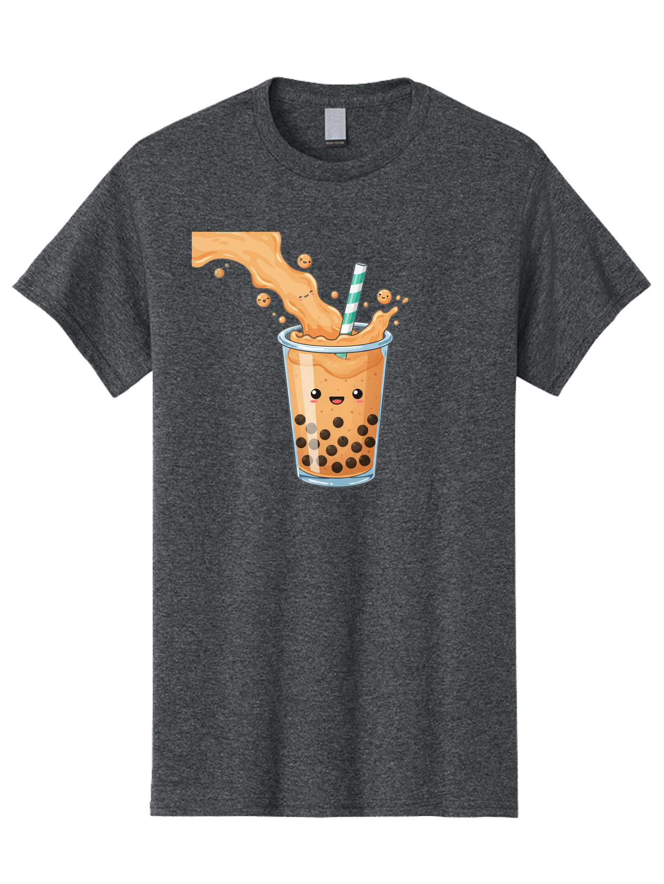 Boba-Tea-11 Men'S Graphic Tee, 100% Cotton, Comfortable Casual Summer Wear, Machine Washable, Boba Tea, Milk Tea, Bubble Tea, Tapioca Pearls, Cartoon Illustration, Refreshing Drink, Tea Time, Kawaii Culture, Fun Beverage Bac652