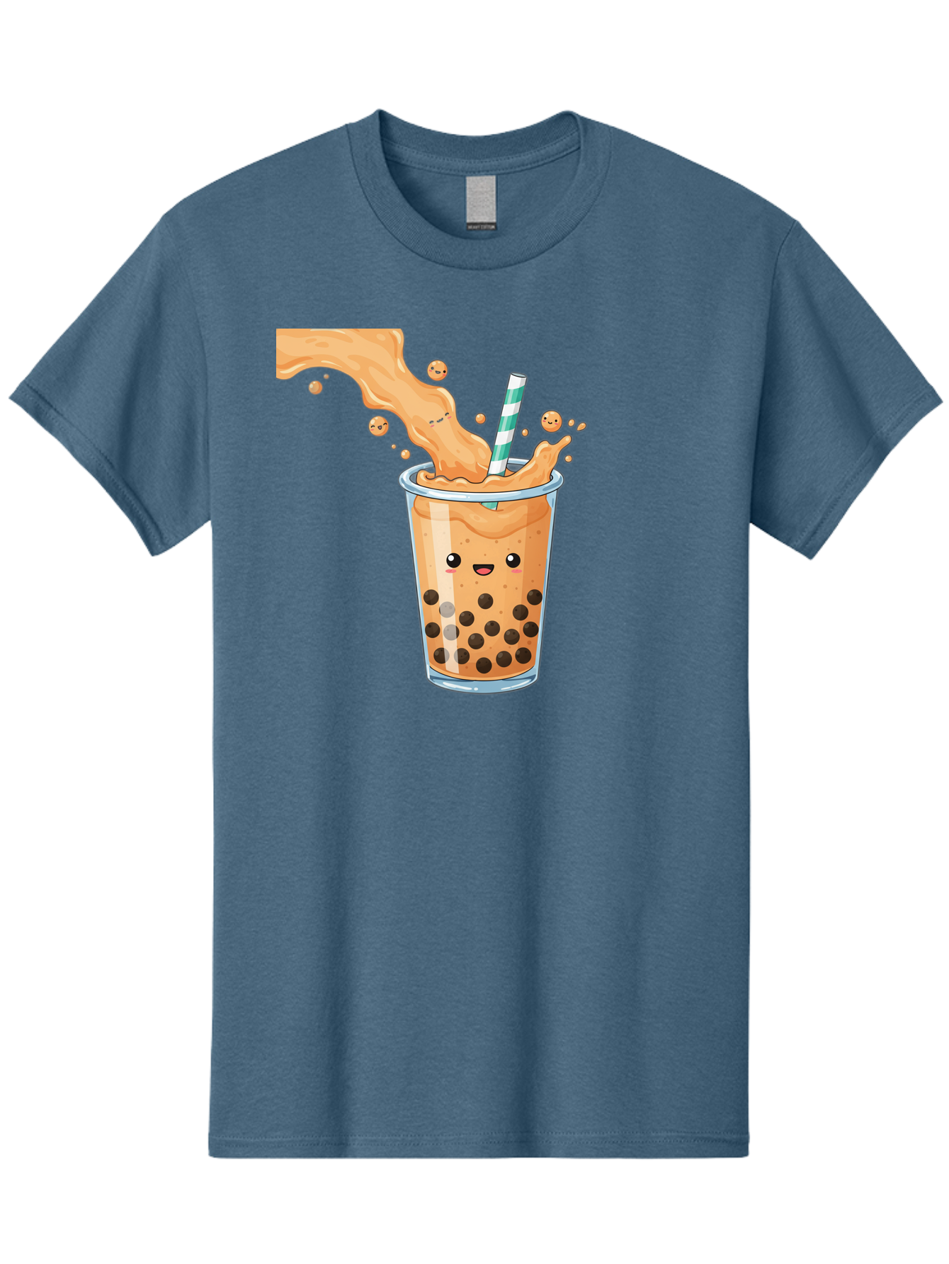 Boba-Tea-11 Men'S Graphic Tee, 100% Cotton, Comfortable Casual Summer Wear, Machine Washable, Boba Tea, Milk Tea, Bubble Tea, Tapioca Pearls, Cartoon Illustration, Refreshing Drink, Tea Time, Kawaii Culture, Fun Beverage Bac652