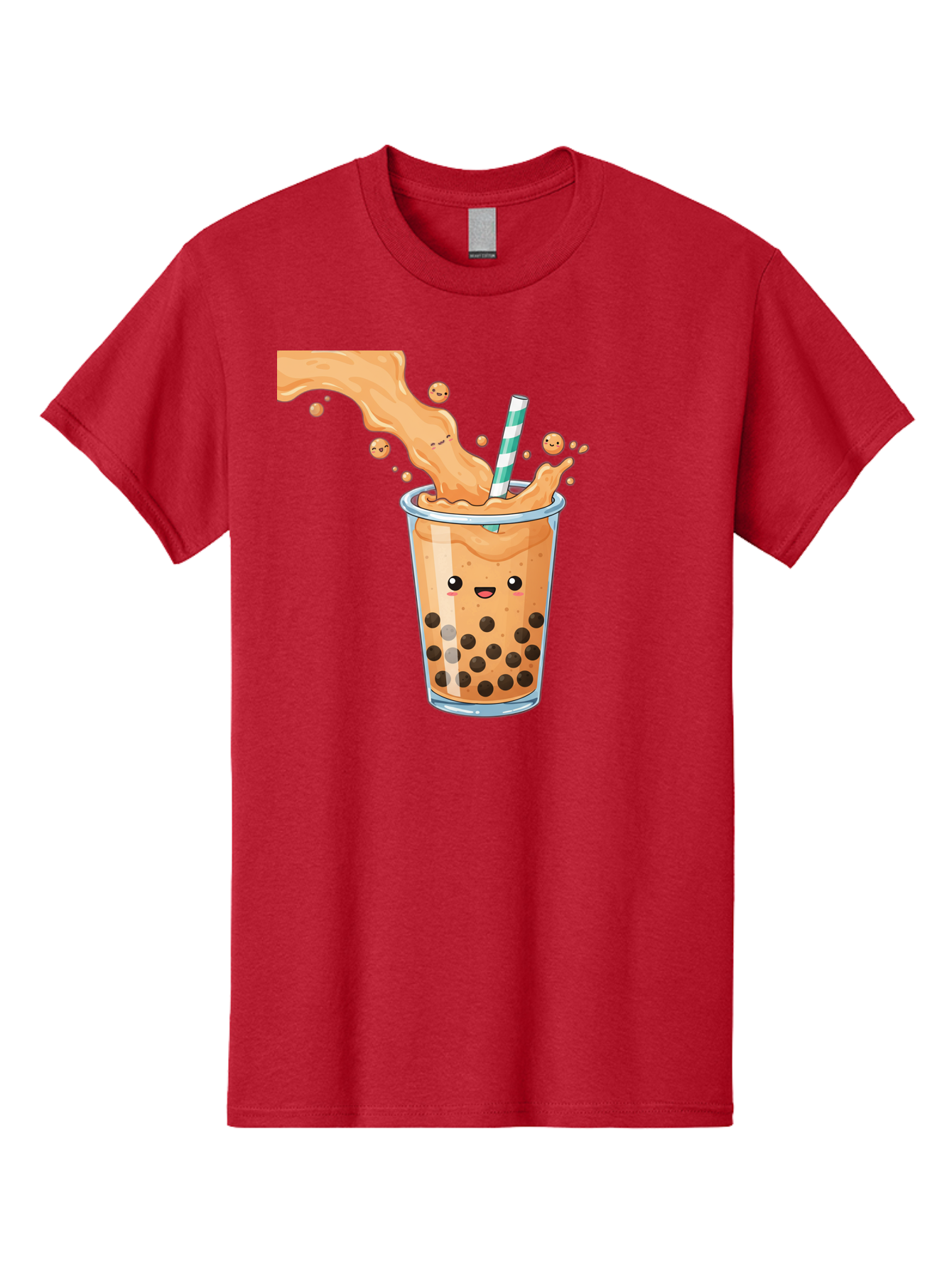 Boba-Tea-11 Men'S Graphic Tee, 100% Cotton, Comfortable Casual Summer Wear, Machine Washable, Boba Tea, Milk Tea, Bubble Tea, Tapioca Pearls, Cartoon Illustration, Refreshing Drink, Tea Time, Kawaii Culture, Fun Beverage Bac652
