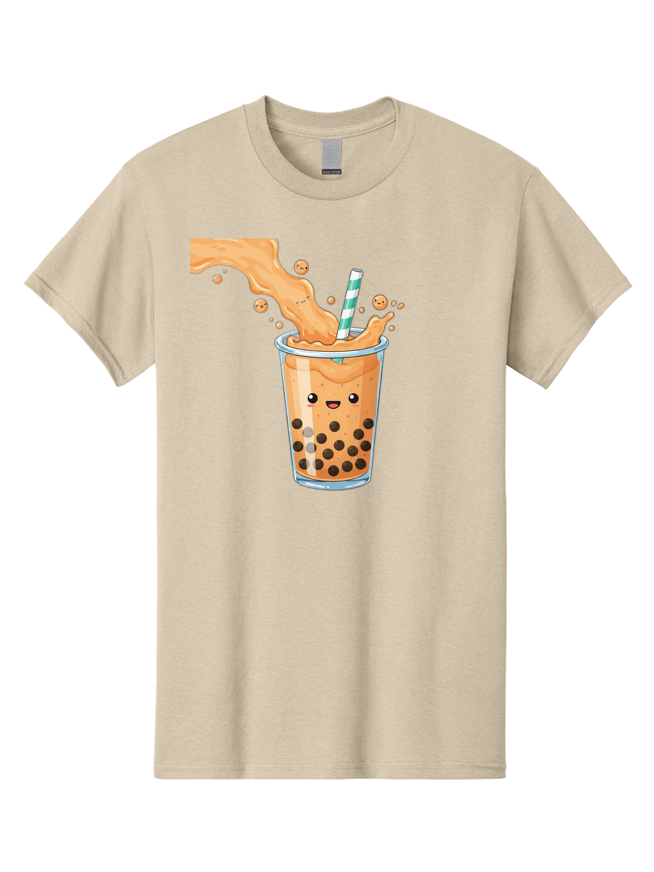 Boba-Tea-11 Men'S Graphic Tee, 100% Cotton, Comfortable Casual Summer Wear, Machine Washable, Boba Tea, Milk Tea, Bubble Tea, Tapioca Pearls, Cartoon Illustration, Refreshing Drink, Tea Time, Kawaii Culture, Fun Beverage Bac652