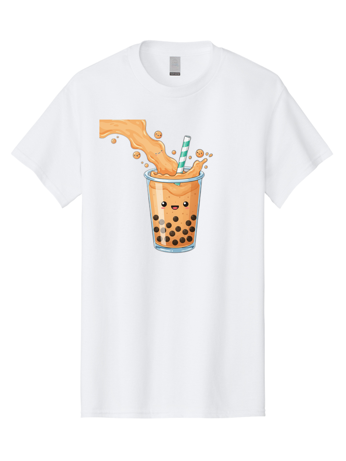 Boba-Tea-11 Men'S Graphic Tee, 100% Cotton, Comfortable Casual Summer Wear, Machine Washable, Boba Tea, Milk Tea, Bubble Tea, Tapioca Pearls, Cartoon Illustration, Refreshing Drink, Tea Time, Kawaii Culture, Fun Beverage Bac652