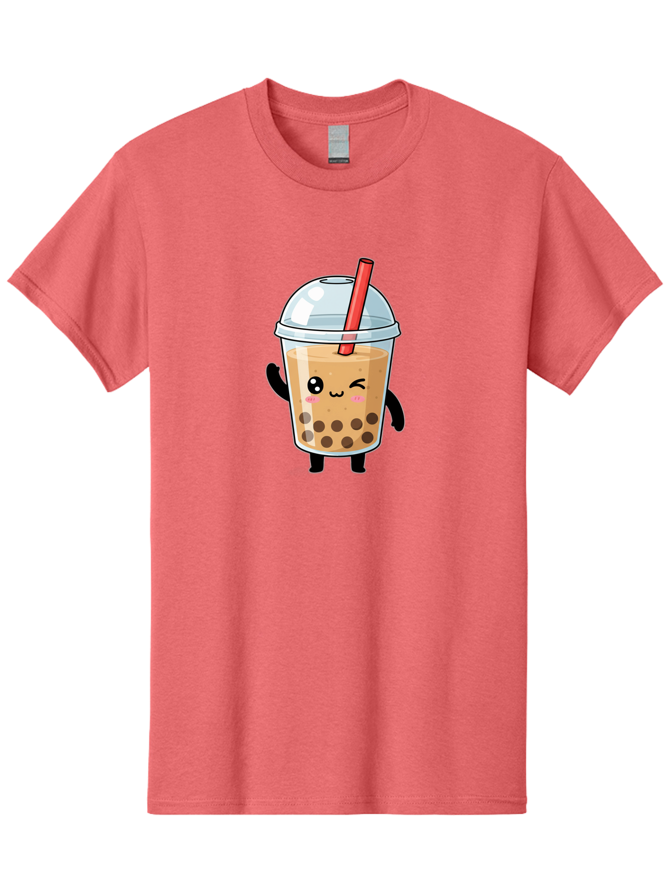 Boba-Tea-14 Men'S Graphic Tee, 100% Cotton, Comfortable Casual Summer Wear, Machine Washable, Cute Boba Tea, Kawaii Boba, Iced Tea, Bubble Tea, Boba Drink, Milk Tea, Cartoon Character, Adorable Beverage, Fun Drink Bac655