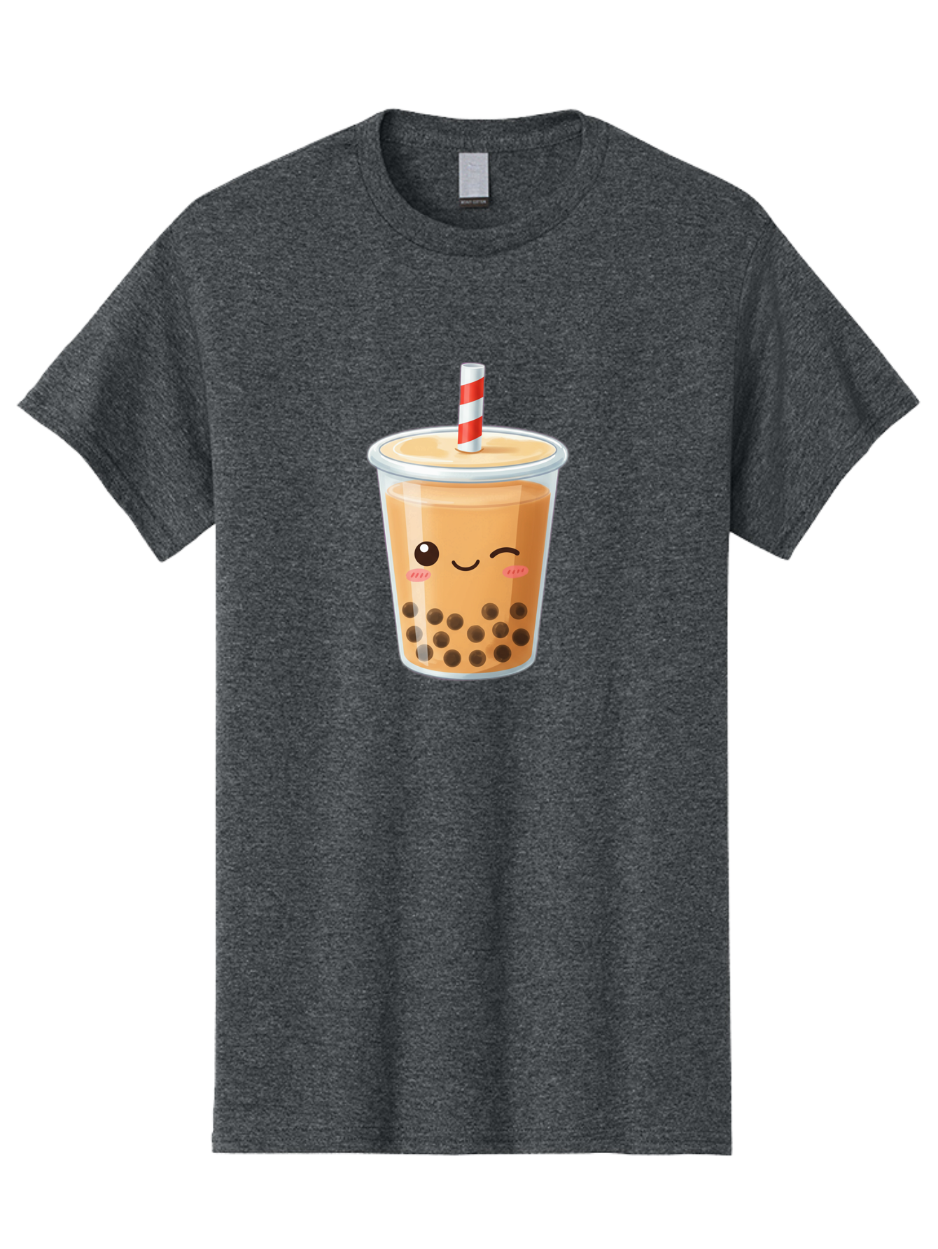 Boba-Tea-18 Men'S Graphic Tee, 100% Cotton, Comfortable Casual Summer Wear, Machine Washable, Boba Tea, Milk Tea, Cartoon Character, Cute Drink, Bubble Tea With Straw, Smiling Face, Adorable Beverage, Boba, Tea Lover Bac659