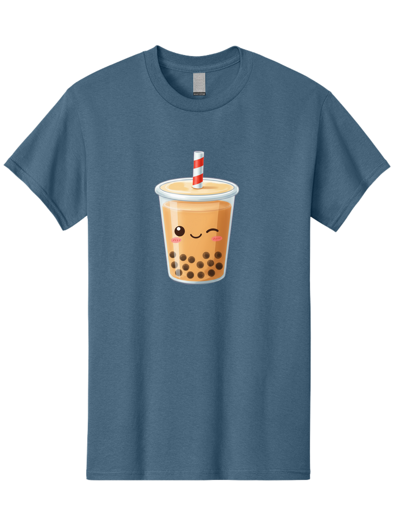 Boba-Tea-18 Men'S Graphic Tee, 100% Cotton, Comfortable Casual Summer Wear, Machine Washable, Boba Tea, Milk Tea, Cartoon Character, Cute Drink, Bubble Tea With Straw, Smiling Face, Adorable Beverage, Boba, Tea Lover Bac659