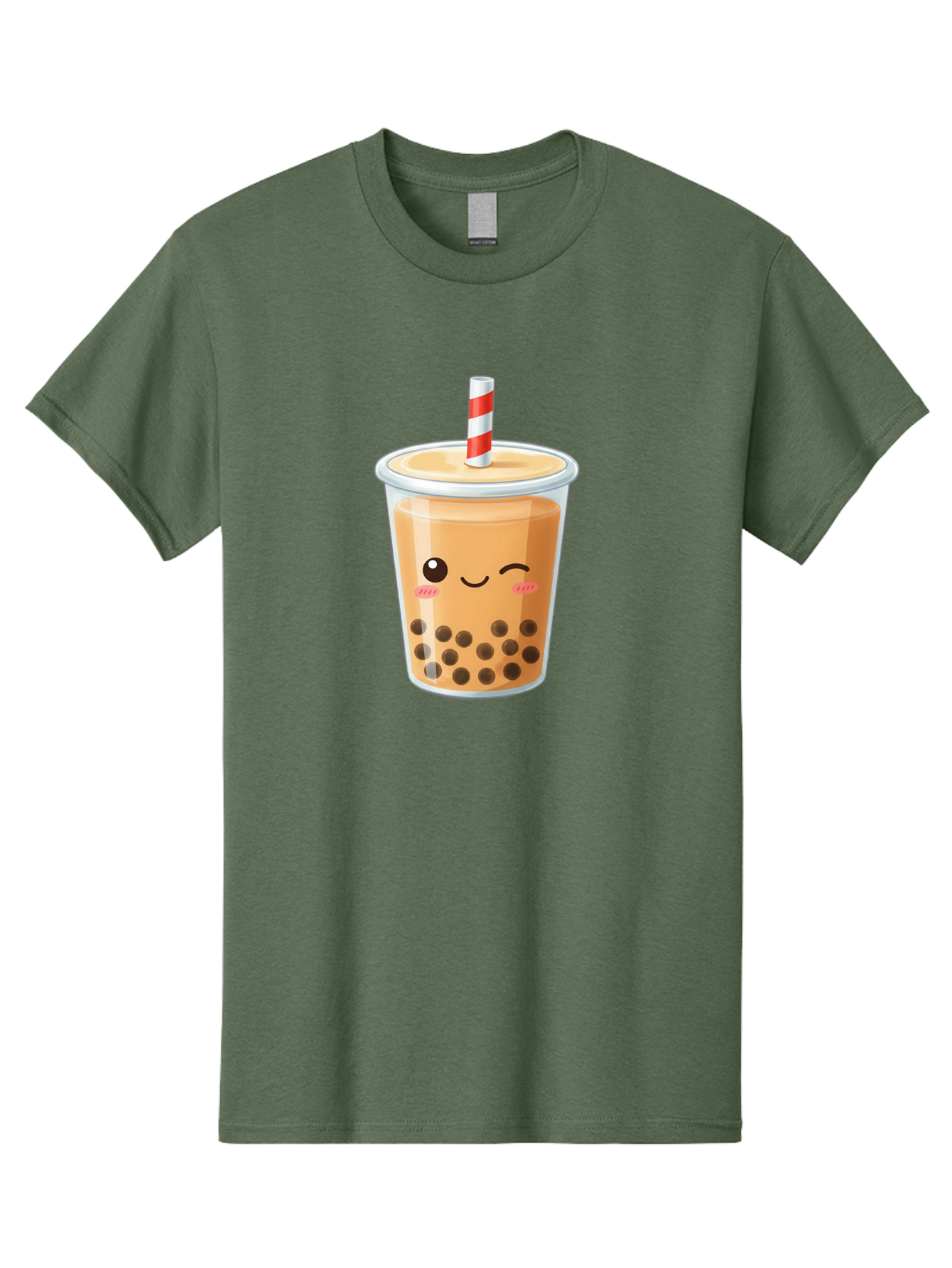 Boba-Tea-18 Men'S Graphic Tee, 100% Cotton, Comfortable Casual Summer Wear, Machine Washable, Boba Tea, Milk Tea, Cartoon Character, Cute Drink, Bubble Tea With Straw, Smiling Face, Adorable Beverage, Boba, Tea Lover Bac659