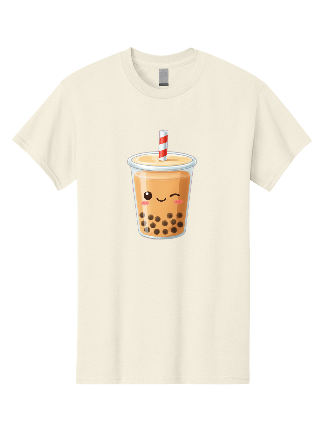 Boba-Tea-18 Men'S Graphic Tee, 100% Cotton, Comfortable Casual Summer Wear, Machine Washable, Boba Tea, Milk Tea, Cartoon Character, Cute Drink, Bubble Tea With Straw, Smiling Face, Adorable Beverage, Boba, Tea Lover Bac659