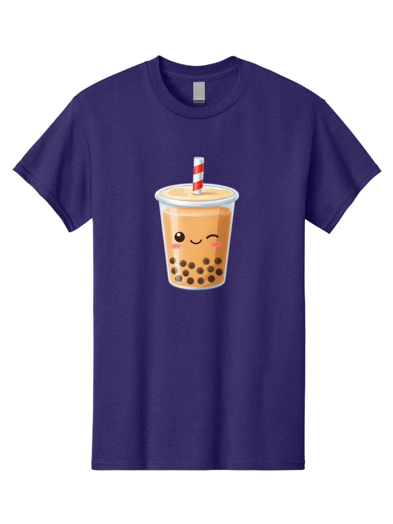 Boba-Tea-18 Men'S Graphic Tee, 100% Cotton, Comfortable Casual Summer Wear, Machine Washable, Boba Tea, Milk Tea, Cartoon Character, Cute Drink, Bubble Tea With Straw, Smiling Face, Adorable Beverage, Boba, Tea Lover Bac659