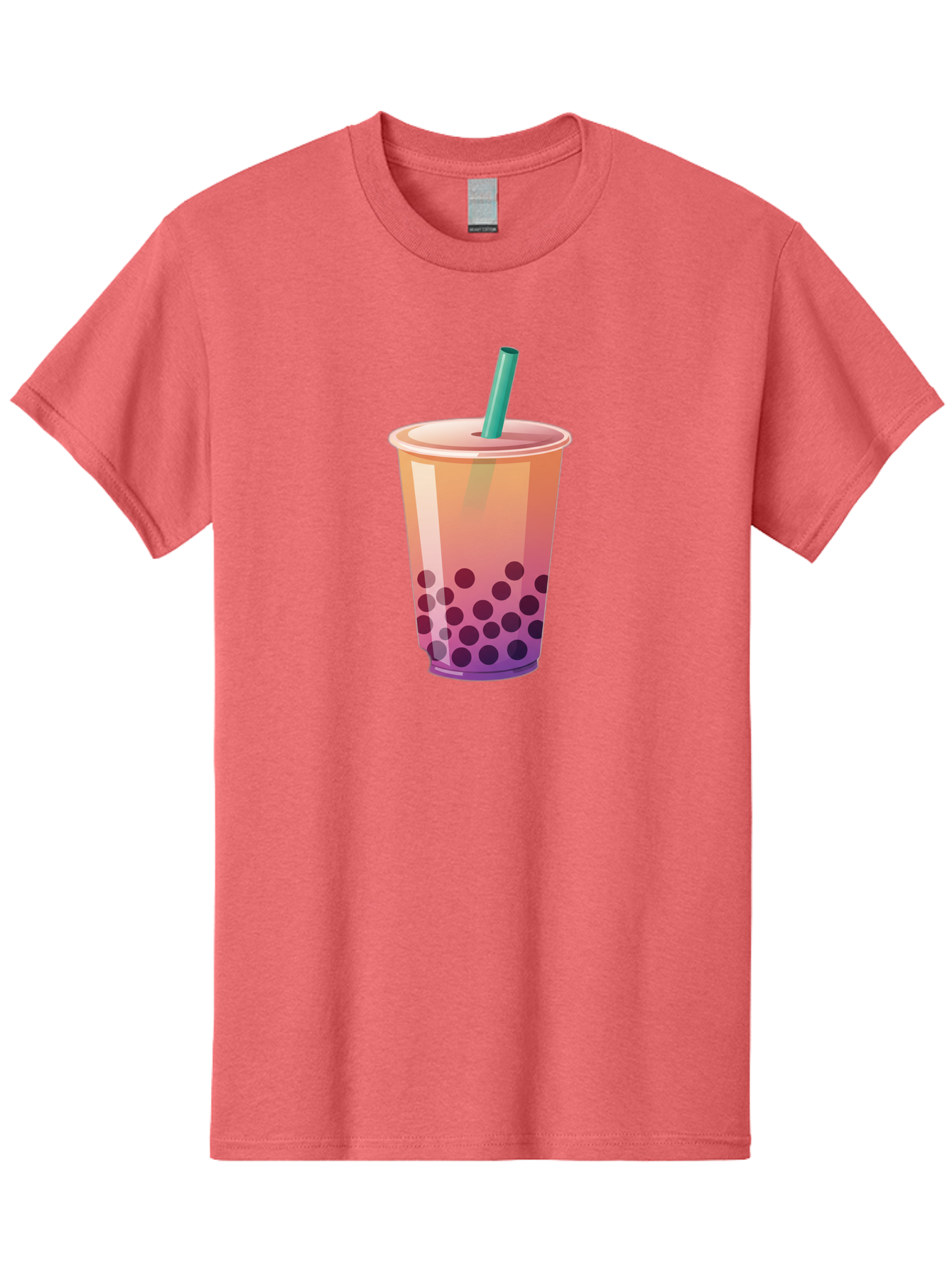 Boba-Tea-3 Men'S Graphic Tee, 100% Cotton, Comfortable Casual Summer Wear, Machine Washable, Bubble Tea, Boba Tea, Pink Tea, Straw, Tapioca Pearls, Milk Tea, Tea Drink, Refreshing Beverage, Sweet Treat Bac661