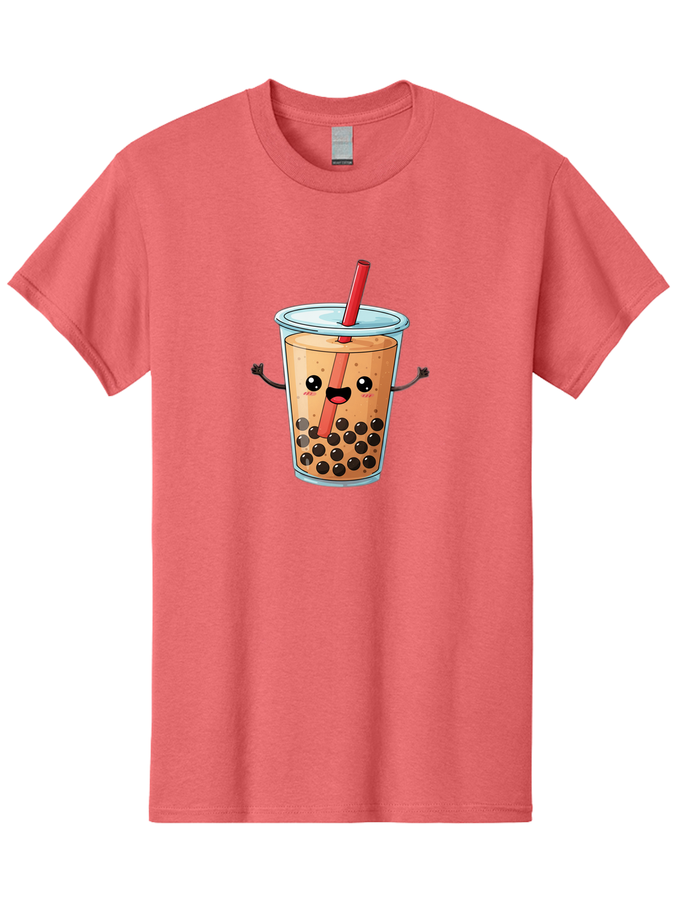 Boba-Tea-Cartoon Men'S Graphic Tee, 100% Cotton, Comfortable Casual Summer Wear, Machine Washable, Cartoon Bubble Tea, Boba Drink, Milk Tea With Straw, Cute Beverage, Fun Character, Kawaii Culture, Asian Drink, Trendy Refreshment, Bac668
