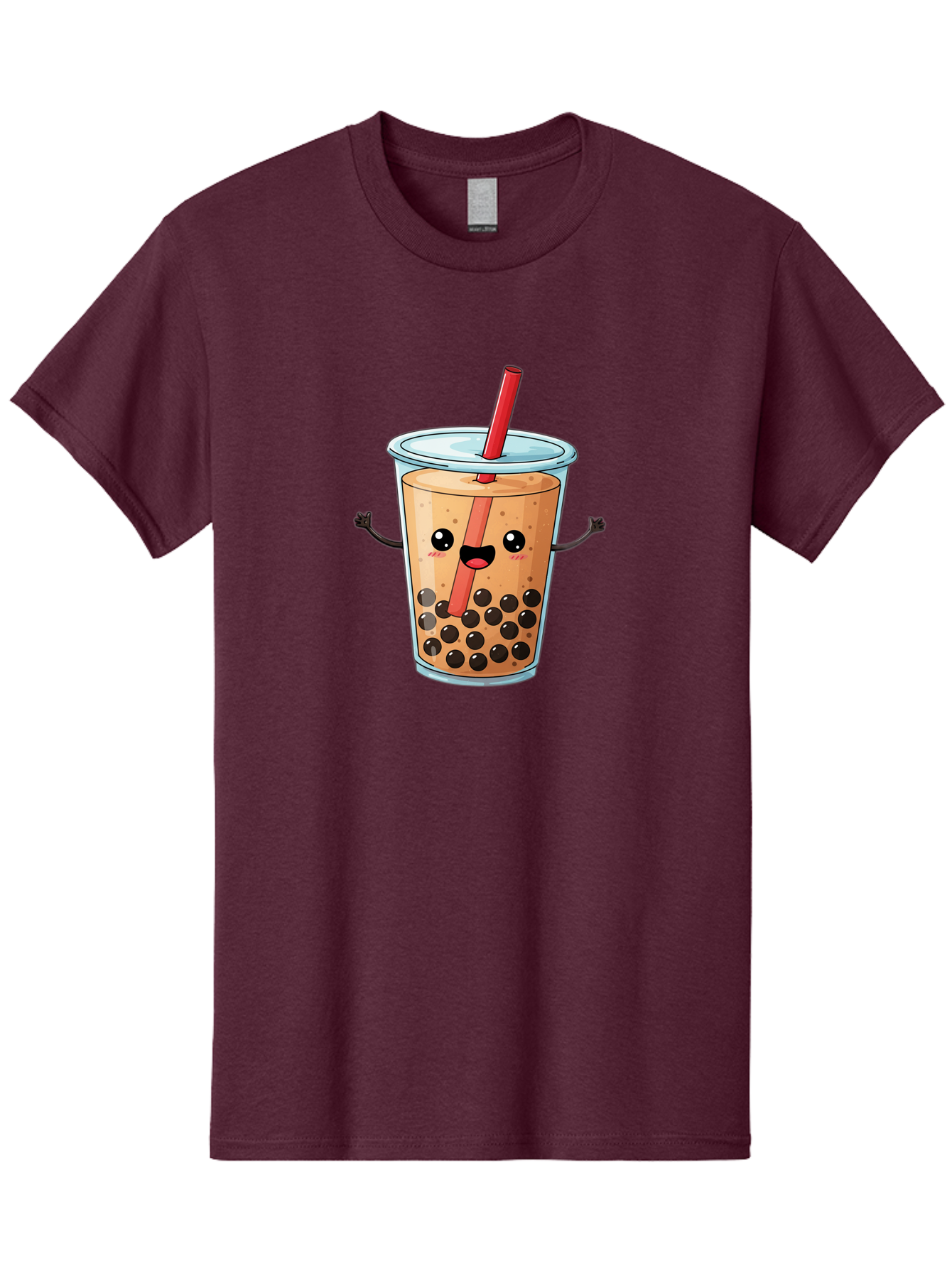 Boba-Tea-Cartoon Men'S Graphic Tee, 100% Cotton, Comfortable Casual Summer Wear, Machine Washable, Cartoon Bubble Tea, Boba Drink, Milk Tea With Straw, Cute Beverage, Fun Character, Kawaii Culture, Asian Drink, Trendy Refreshment, Bac668