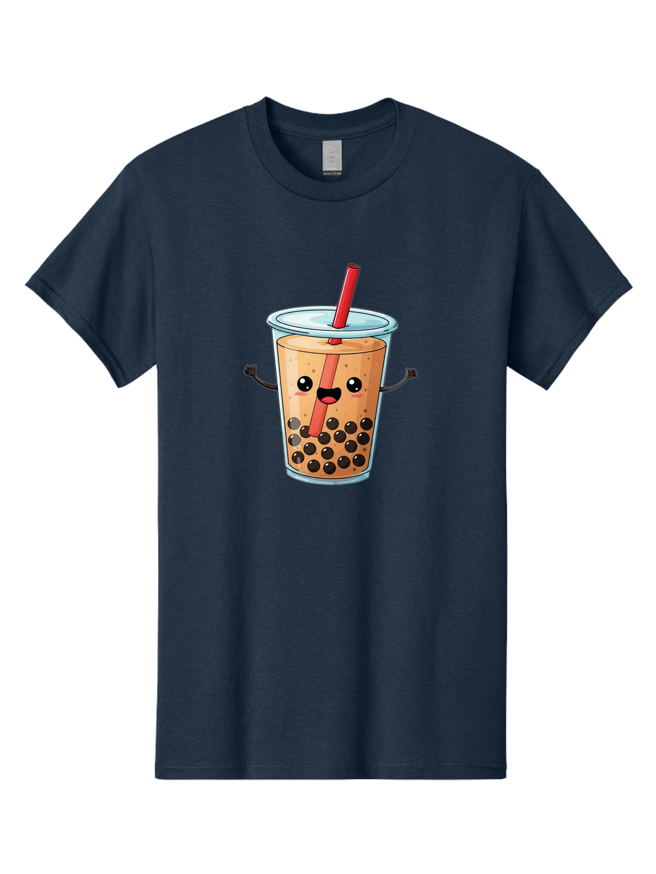 Boba-Tea-Cartoon Men'S Graphic Tee, 100% Cotton, Comfortable Casual Summer Wear, Machine Washable, Cartoon Bubble Tea, Boba Drink, Milk Tea With Straw, Cute Beverage, Fun Character, Kawaii Culture, Asian Drink, Trendy Refreshment, Bac668