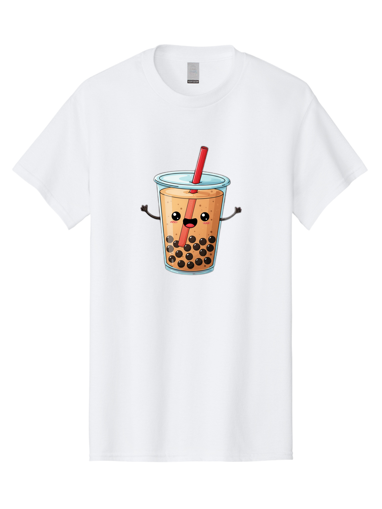 Boba-Tea-Cartoon Men'S Graphic Tee, 100% Cotton, Comfortable Casual Summer Wear, Machine Washable, Cartoon Bubble Tea, Boba Drink, Milk Tea With Straw, Cute Beverage, Fun Character, Kawaii Culture, Asian Drink, Trendy Refreshment, Bac668