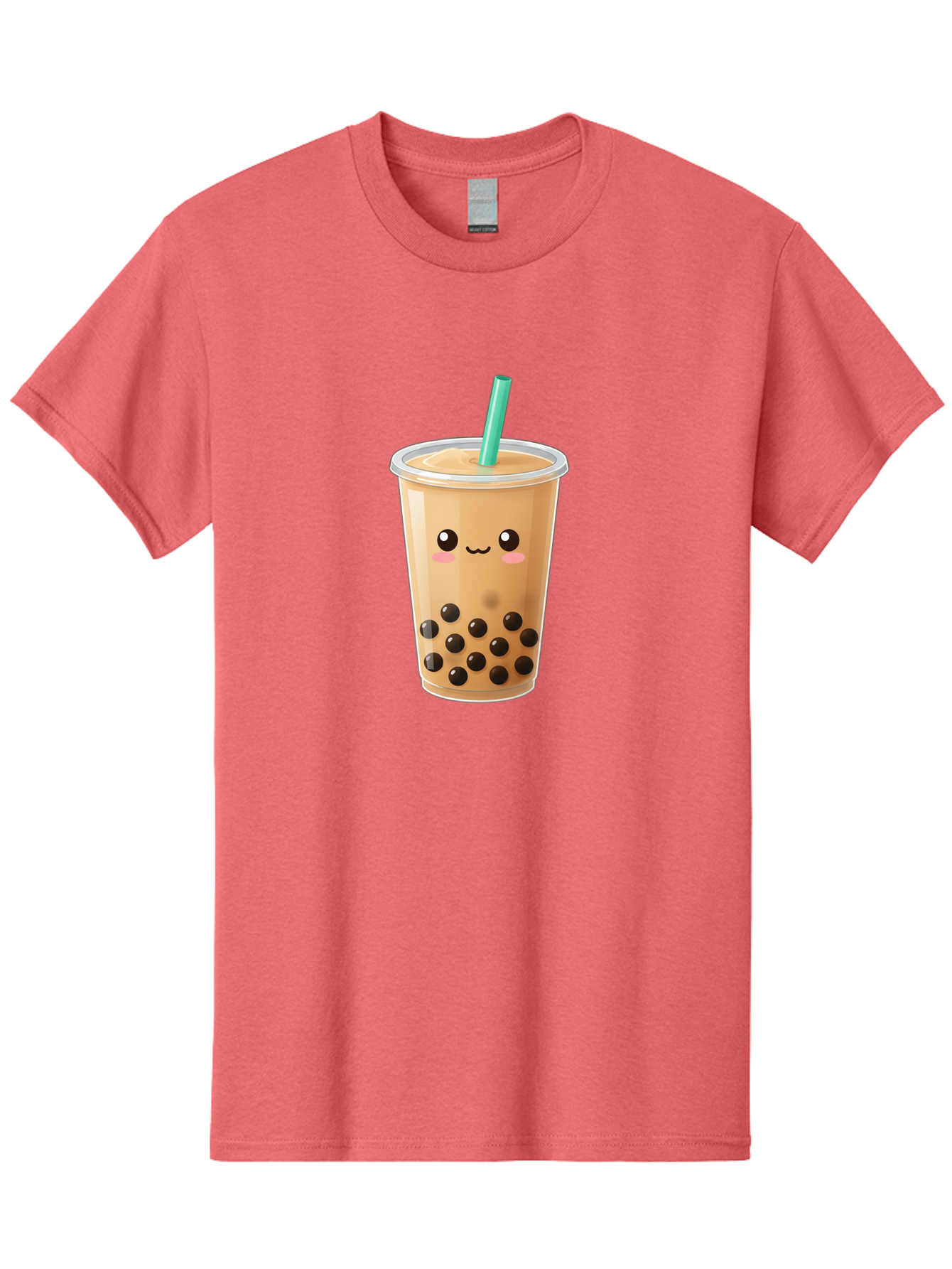 Boba-Tea Men'S Graphic Tee, 100% Cotton, Comfortable Casual Summer Wear, Machine Washable, Milk Tea, Boba Drink, Bubble Tea, Cartoon Character, Cute Illustration, Tea With Tapioca Pearls, Adorable Face, Smiling Beverage, Tea Culture, Bac673