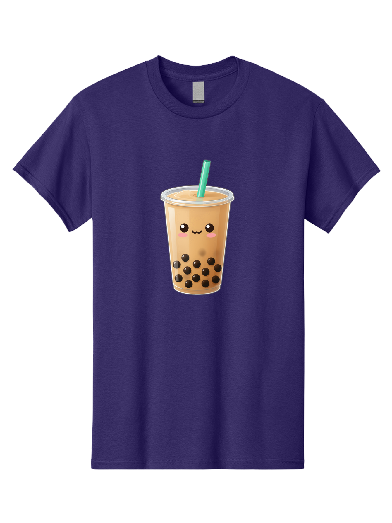 Boba-Tea Men'S Graphic Tee, 100% Cotton, Comfortable Casual Summer Wear, Machine Washable, Milk Tea, Boba Drink, Bubble Tea, Cartoon Character, Cute Illustration, Tea With Tapioca Pearls, Adorable Face, Smiling Beverage, Tea Culture, Bac673