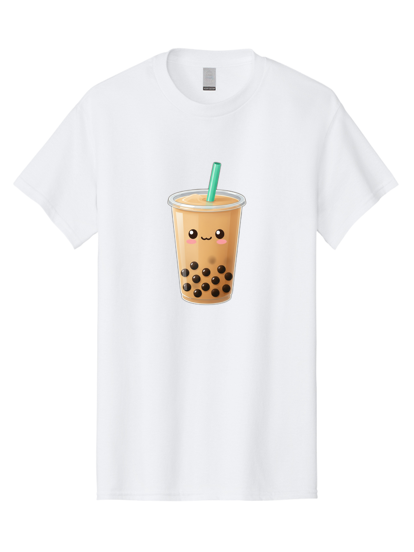 Boba-Tea Men'S Graphic Tee, 100% Cotton, Comfortable Casual Summer Wear, Machine Washable, Milk Tea, Boba Drink, Bubble Tea, Cartoon Character, Cute Illustration, Tea With Tapioca Pearls, Adorable Face, Smiling Beverage, Tea Culture, Bac673